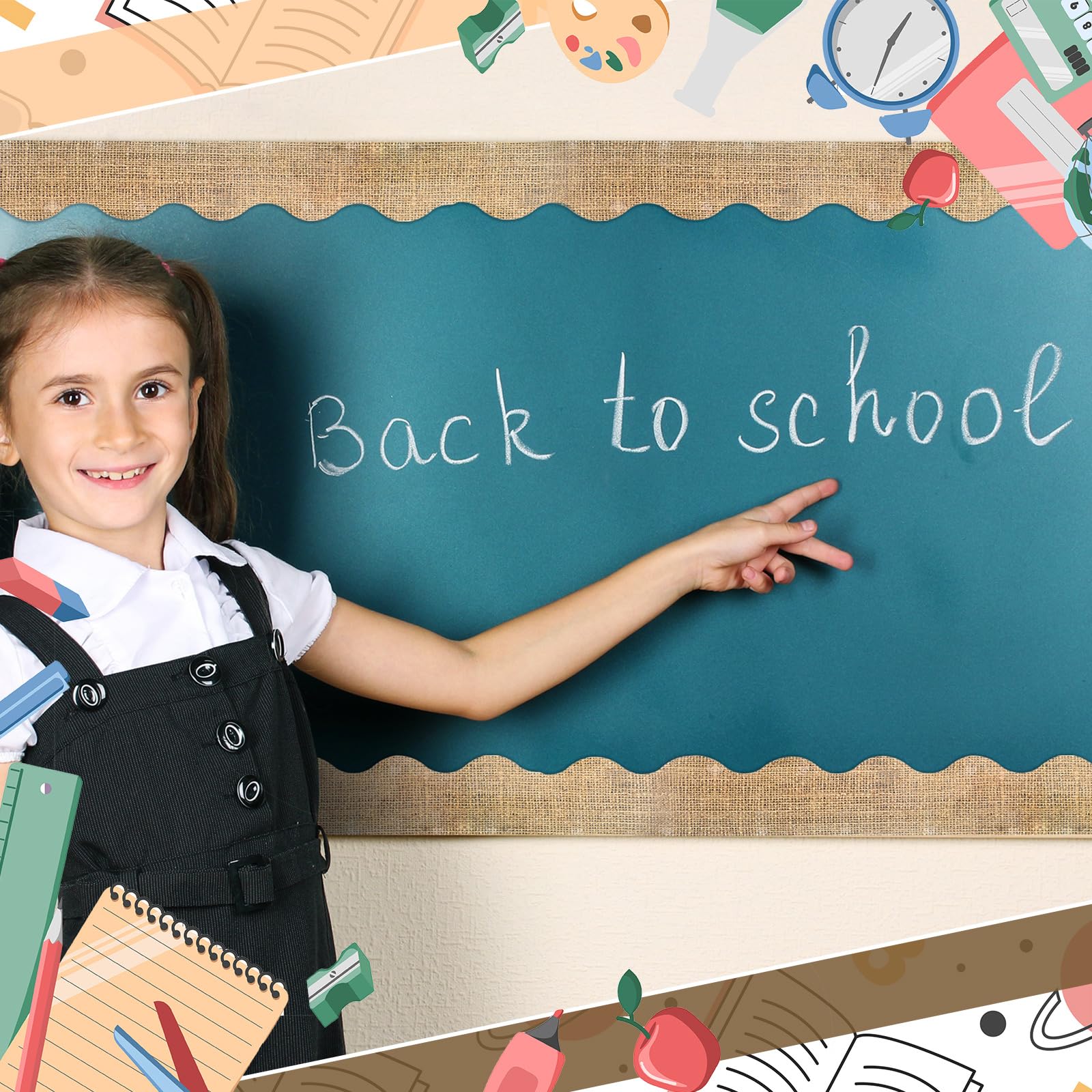 Fuyoooo Borde magnético troquelado de 15 m, tablero de anuncios, borde de aula, decoración magnética para pared, para escuela, aula, oficina, hogar, tableros magnéticos (arpillera)