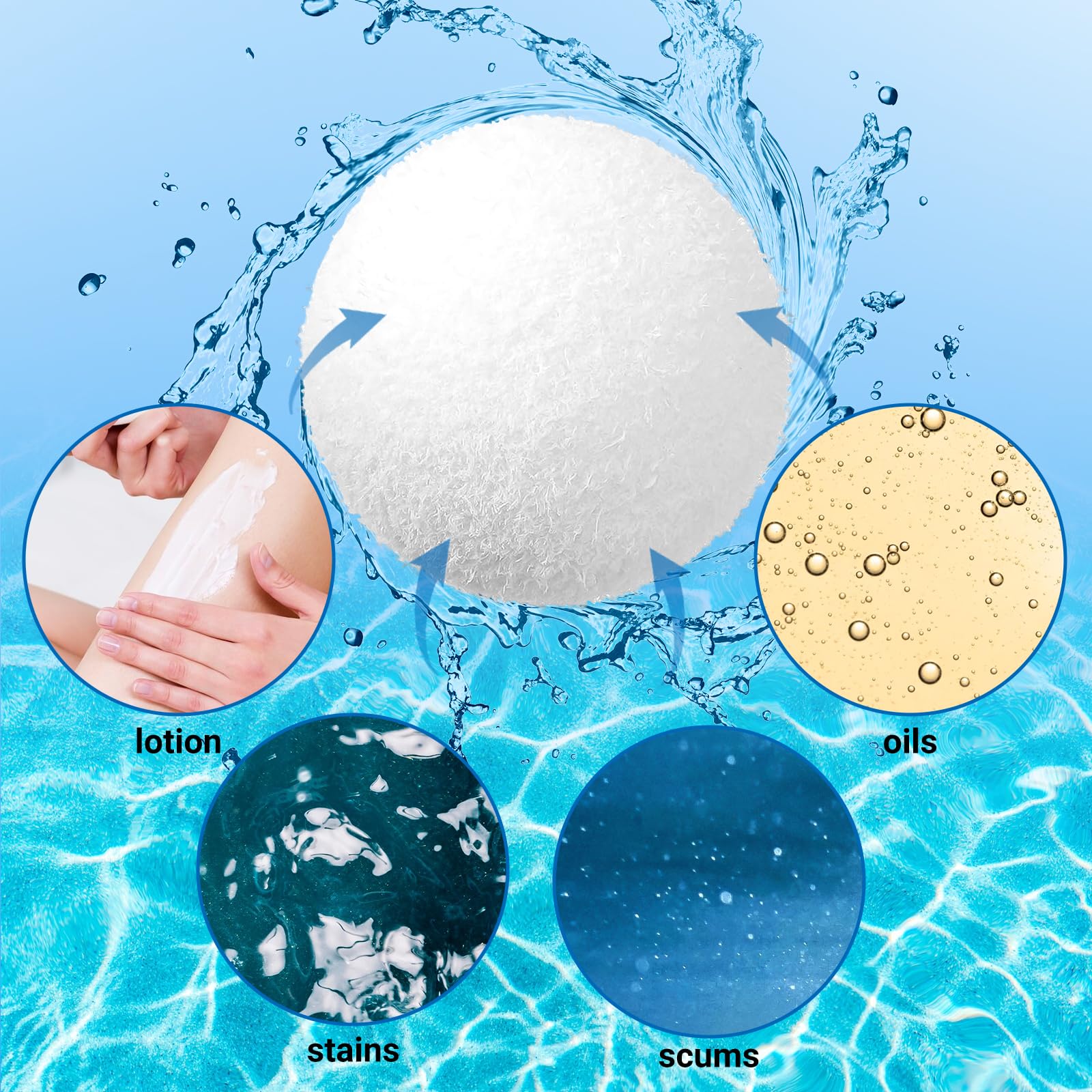 10 Stück Ölabsorbierender Schwamm Abschäumballe Für Whirlpool & Pool – Schaumabsorbierende Bälle