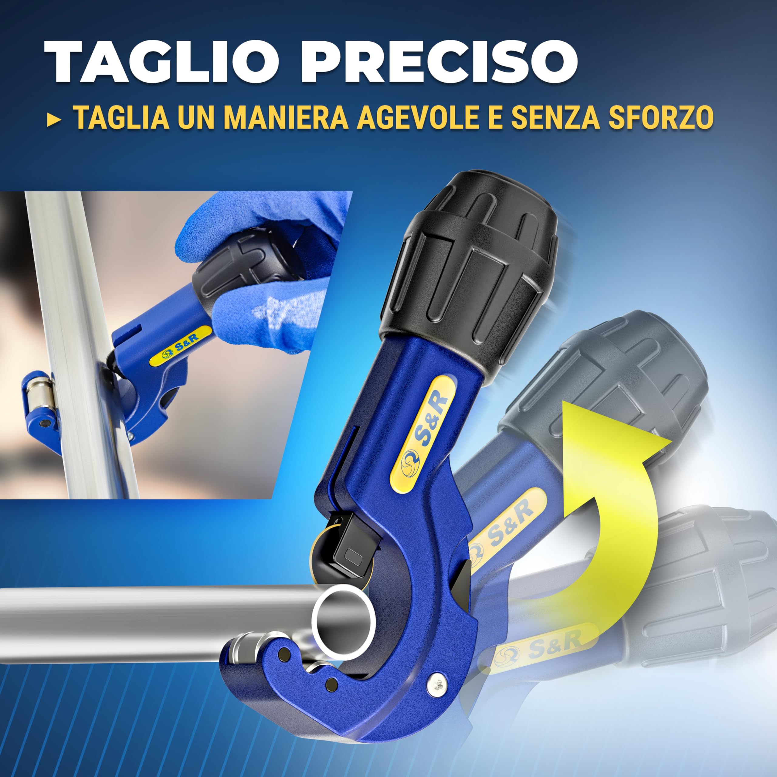 S&R Tagliatubi Fresa per Tubi Rame Alluminio Plastica Multistrato 3-32 mm Pipe Cutter