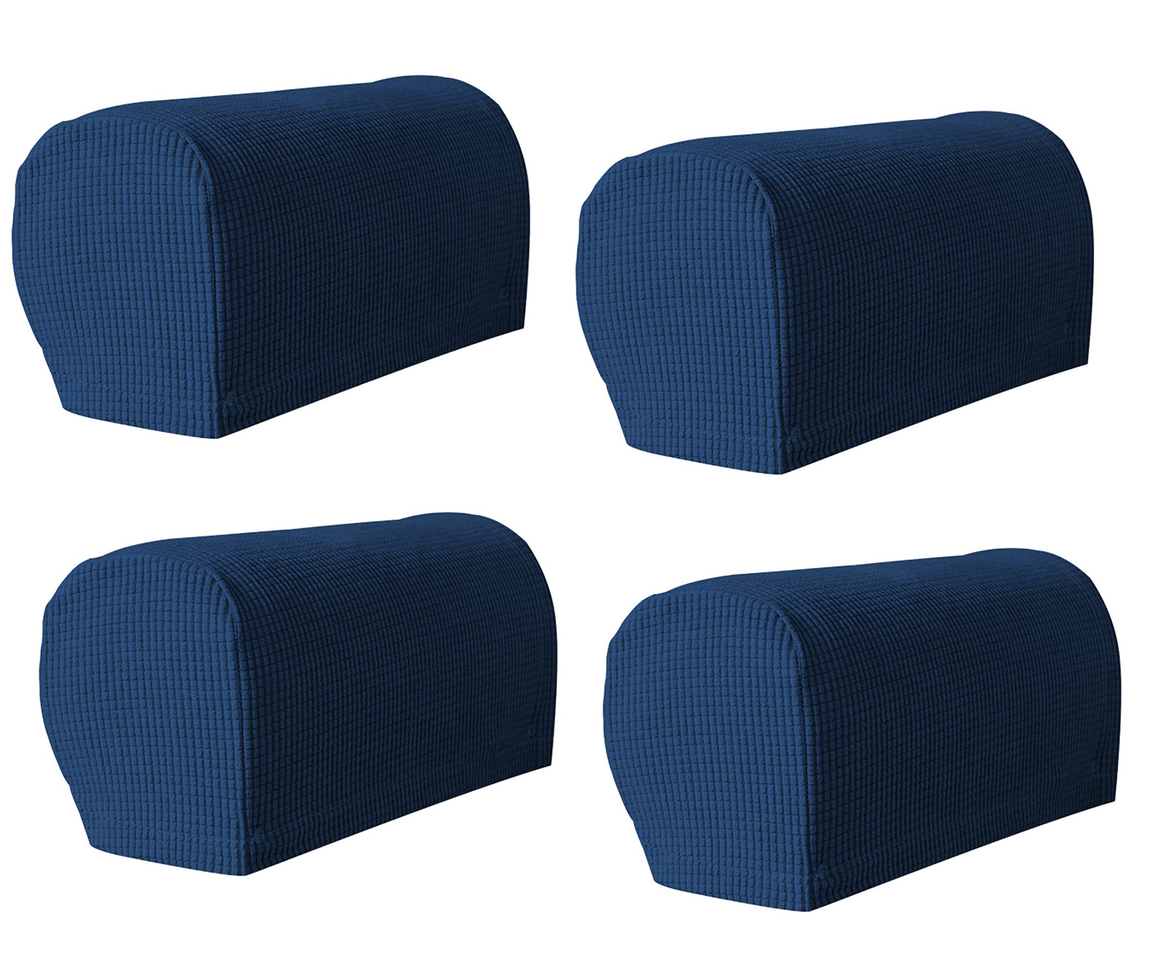 Hruile Armrest Stretch Chair Covers, Anti-Slip Armchair Couch Arm Rest Covers Sofa Armrest Cover Spandex Polyester Sofa Arm Caps Slipcovers Protector,Set of 4,Blue