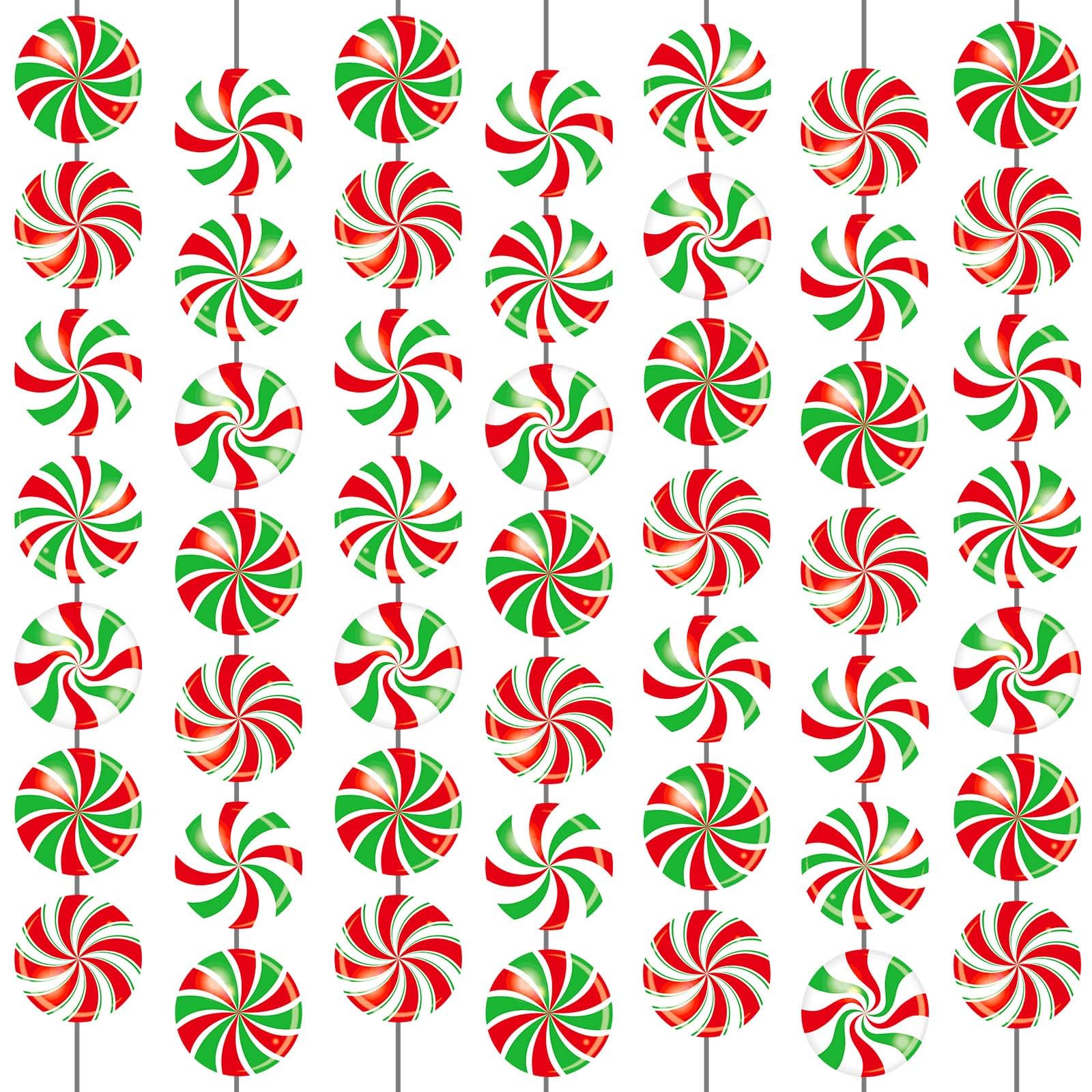 12 Pack Christmas Theme Party Decorations Christmas Candy Hanging Swirl Peppermint Candy Paper Cutouts Party Ceiling for Christmas Candy Gingerbread Man Home Ceiling Decoration supplies Favors