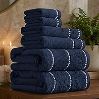 Vista 1 de Lavish Home Juego de toallas de secado rápido, 100 por ciento algodón, 6 piezas - Color blanco