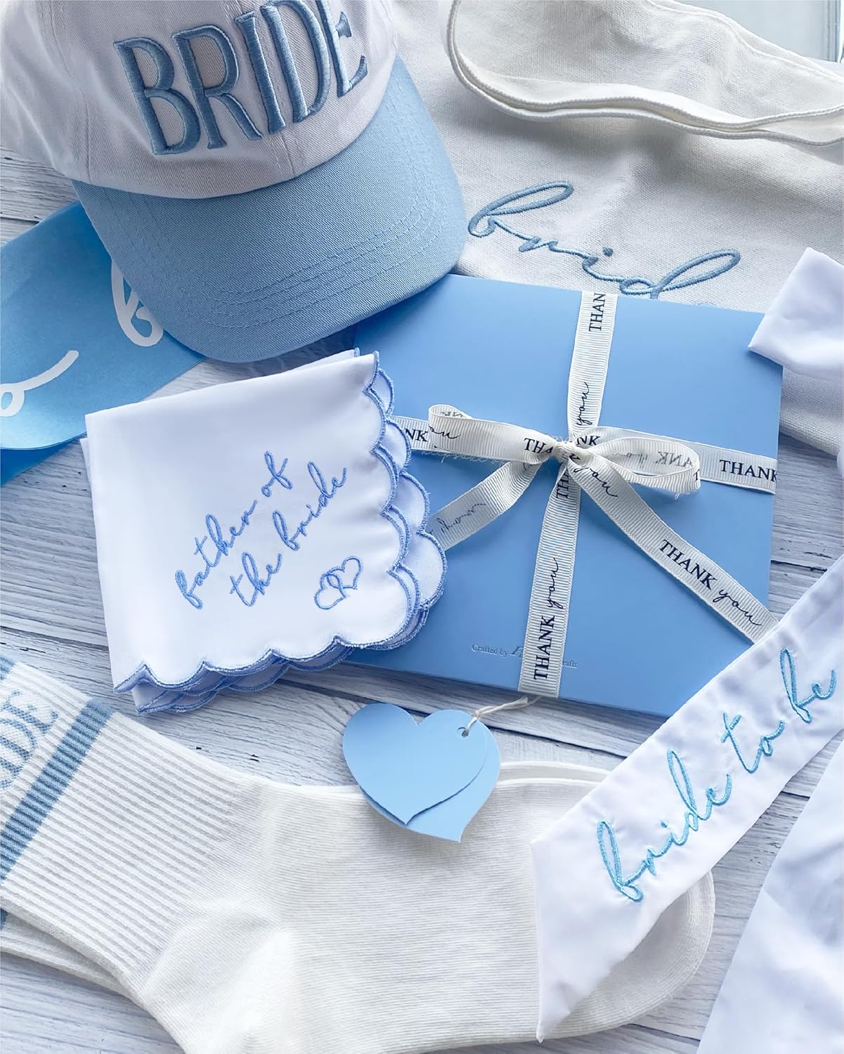 Bride Squad Wedding Handkerchief | Gifts for Mother Of The Bride & Mother Of The Groom | Something Blue for the Wedding Day - Image 5