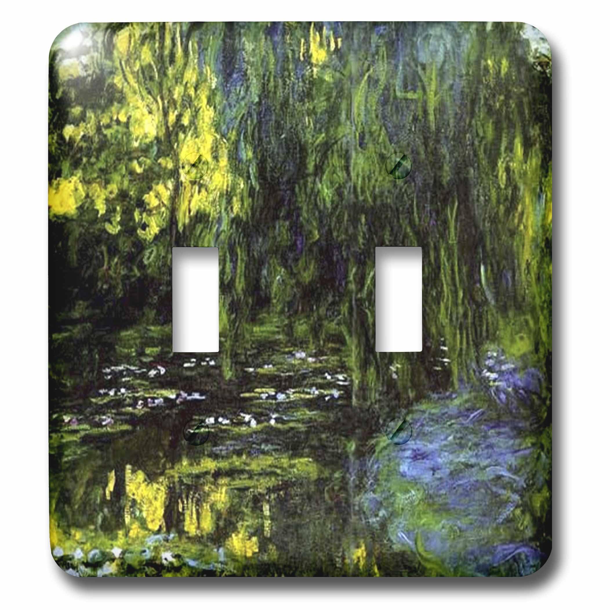 Interrupteur double Monet nénuphars et saule pleureur 3dRose lsp_49303_2