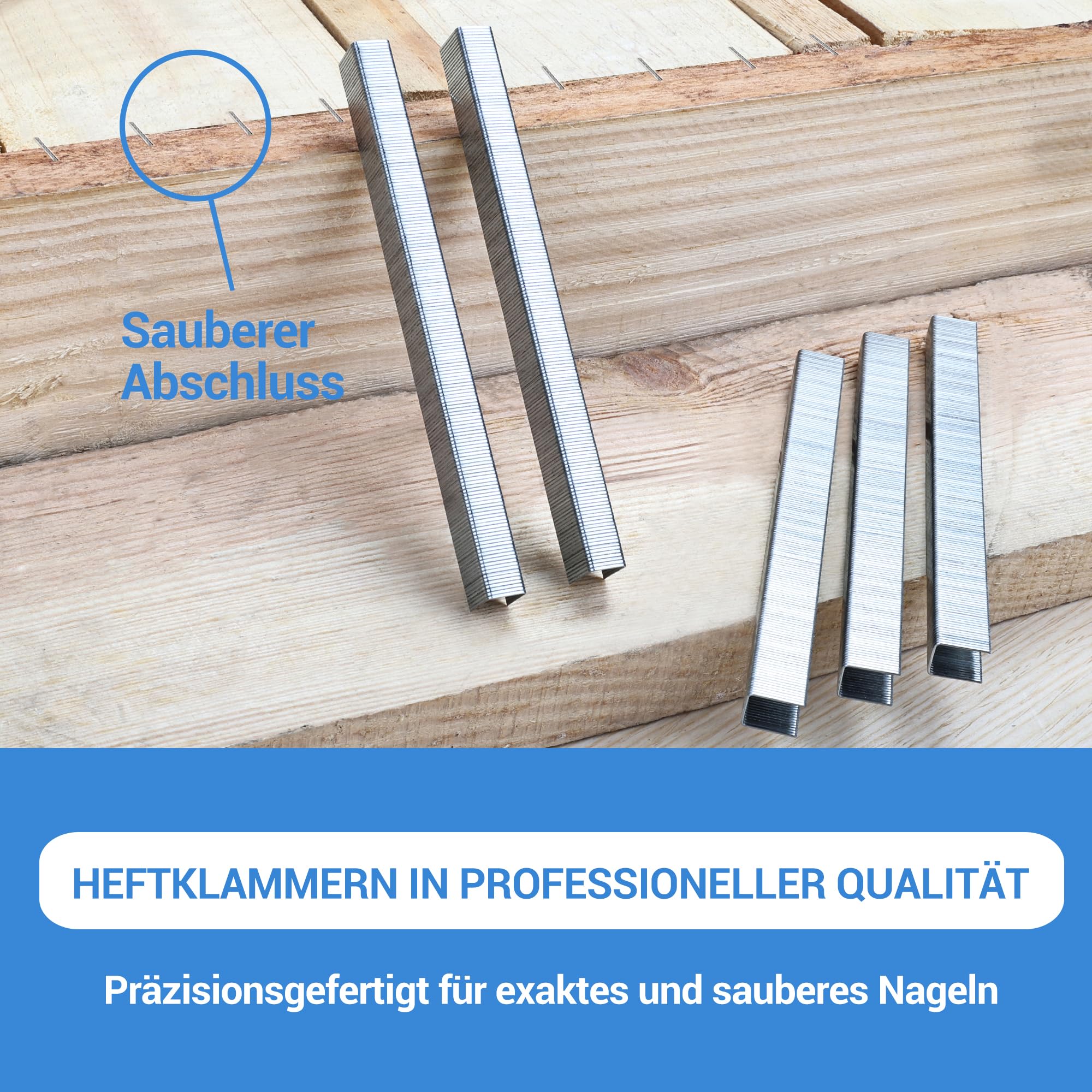 meite Typ 80 Tackerklammern 12 mm Länge, Edelstahl Heftklammern Typ 80 für Drucklufttacker, 21 GaugeTackernadeln für Teppich, Arbeitsbox, Kabel, Schuppen, Zaun (10.000 Stück)