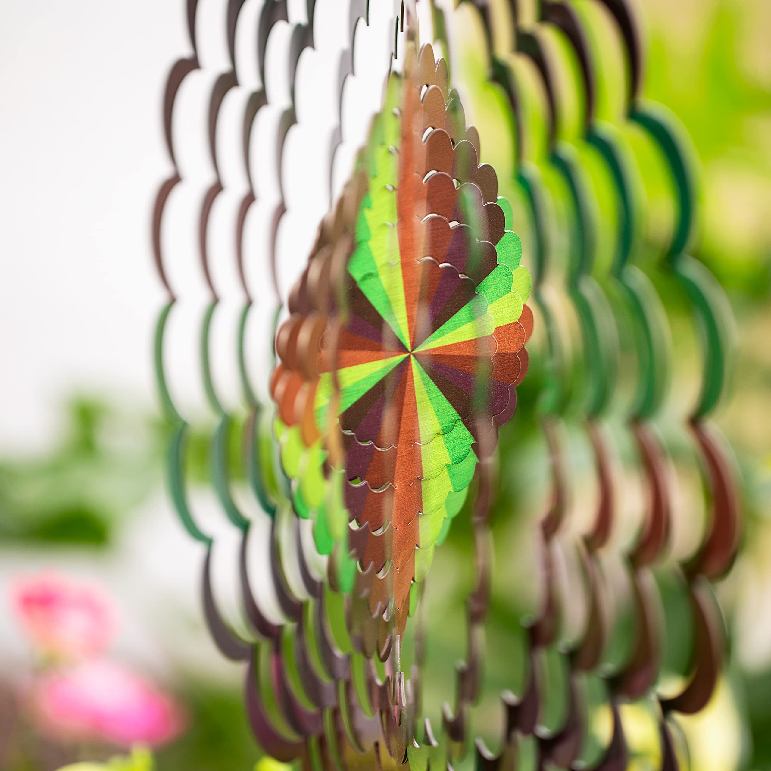 Homarden Metal Garden Wind Spinner 3D Stainless Steel Outdoor Mandala Yard Decor 12