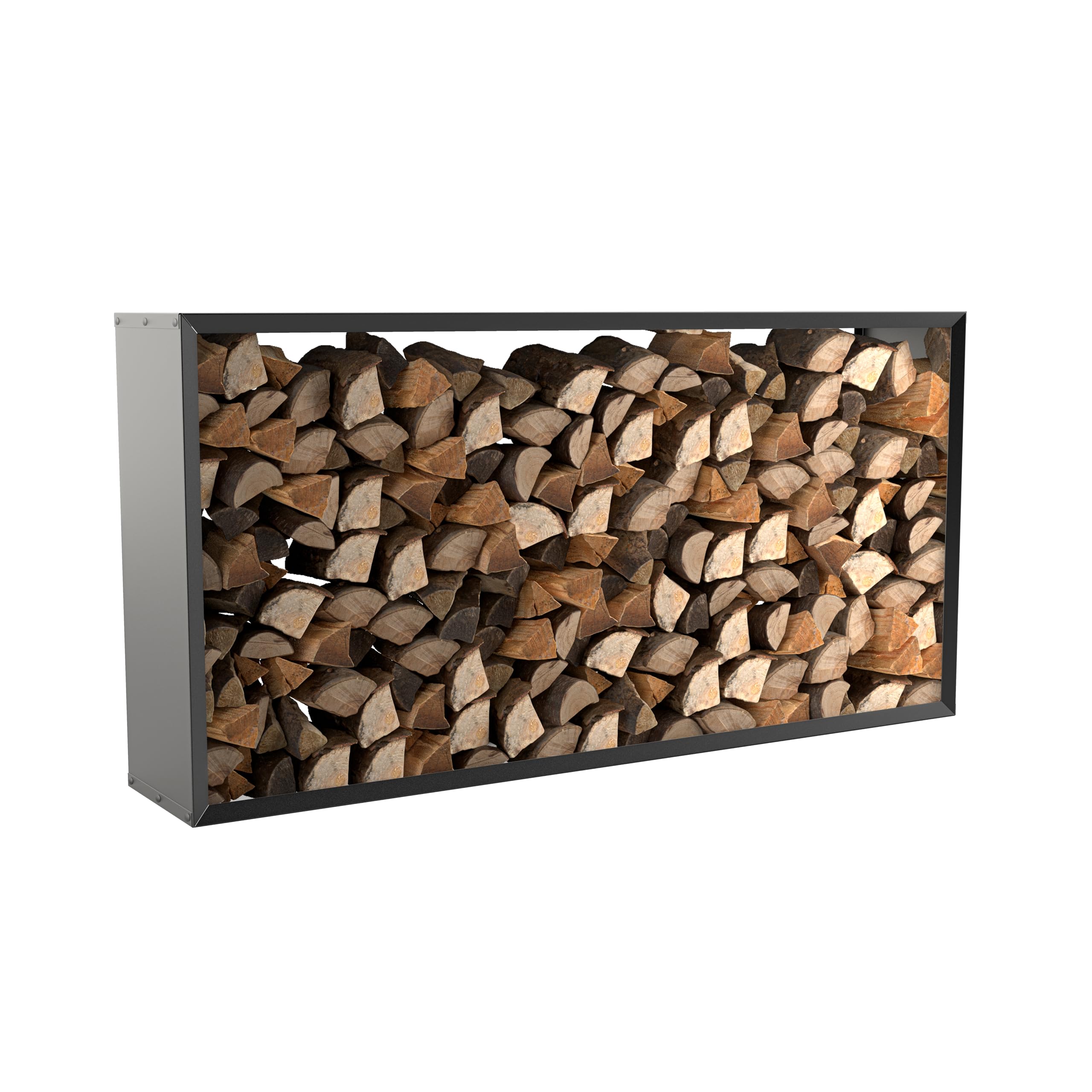 hiyard Drewniany magazyn I Wooker Wide 199 x 99 cm I regał na drewno kominkowe I Made in Germany I matowa czerń