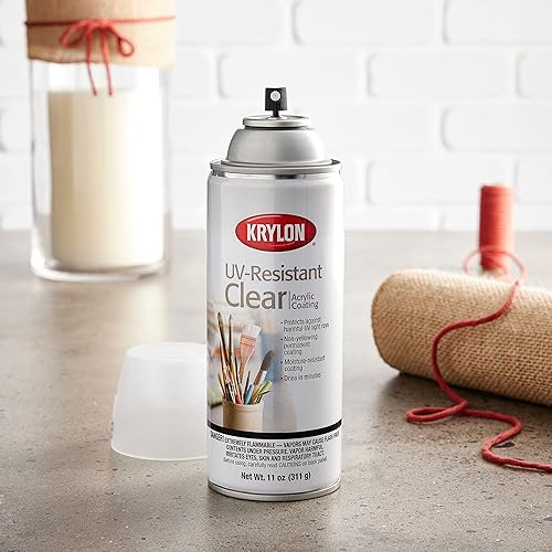 Krylon Latas en aerosol mate transparentes de 11 onzas – Esmalte transparente en aerosol resistente a los rayos UV y a la humedad para madera,