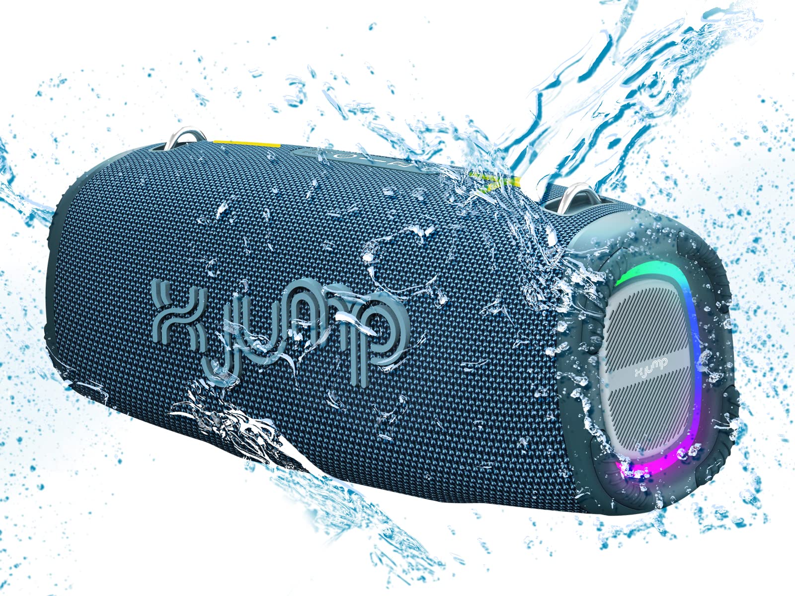 X JUMP XJ 200 Wzmacniony przenośny głośnik 90W, wysoka wydajność, Bluetooth, funkcja TWS, USB, AUX-IN, wbudowany mikrofon, wodoodporny głośnik IPX5, niebieski