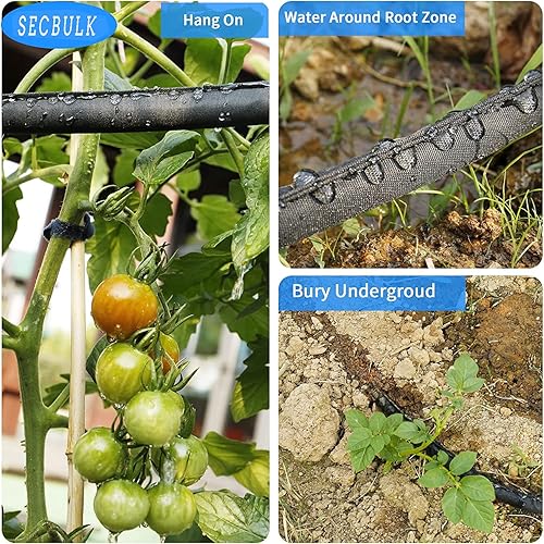 Miniatura 8 de Secbulk Manguera de remojo para jardín, manguera de goteo de 75 pies y 12 pulgadas, manguera de riego consistente enlazable, ahorra un 80% de agua,