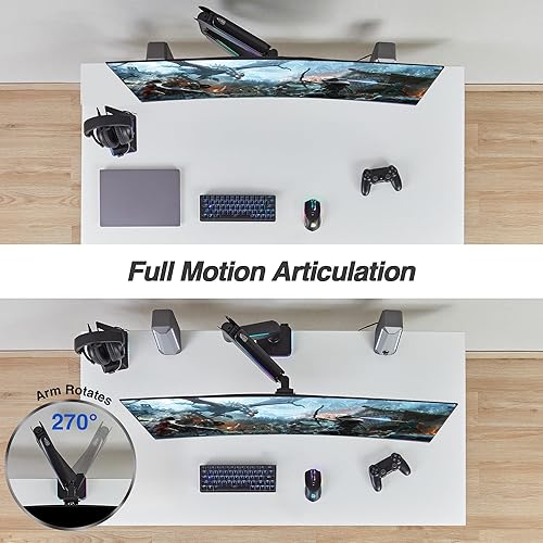 Miniatura 6 de AVLT RGB Lights - Soporte de escritorio para monitor de juegos individual de 17"-49", se adapta a una pantalla planacurvaultraancha de hasta 44