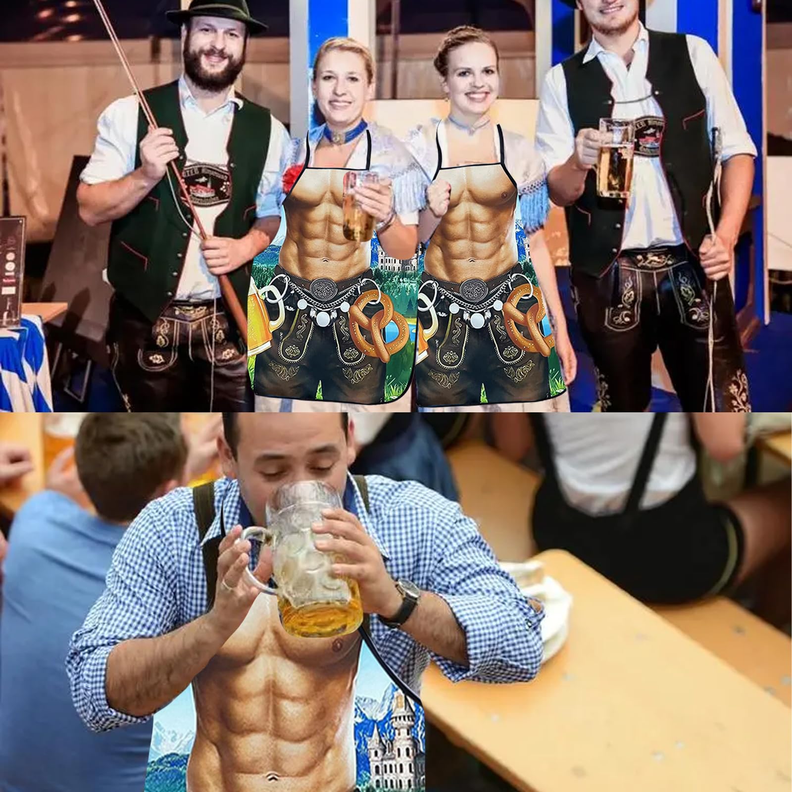 Grillkönig Mr. Good Looking Is Cooking Tablier, Tablier De Barbecue, Bavoir Tablier Avec Sangle Ajustable Et Poche De Côté