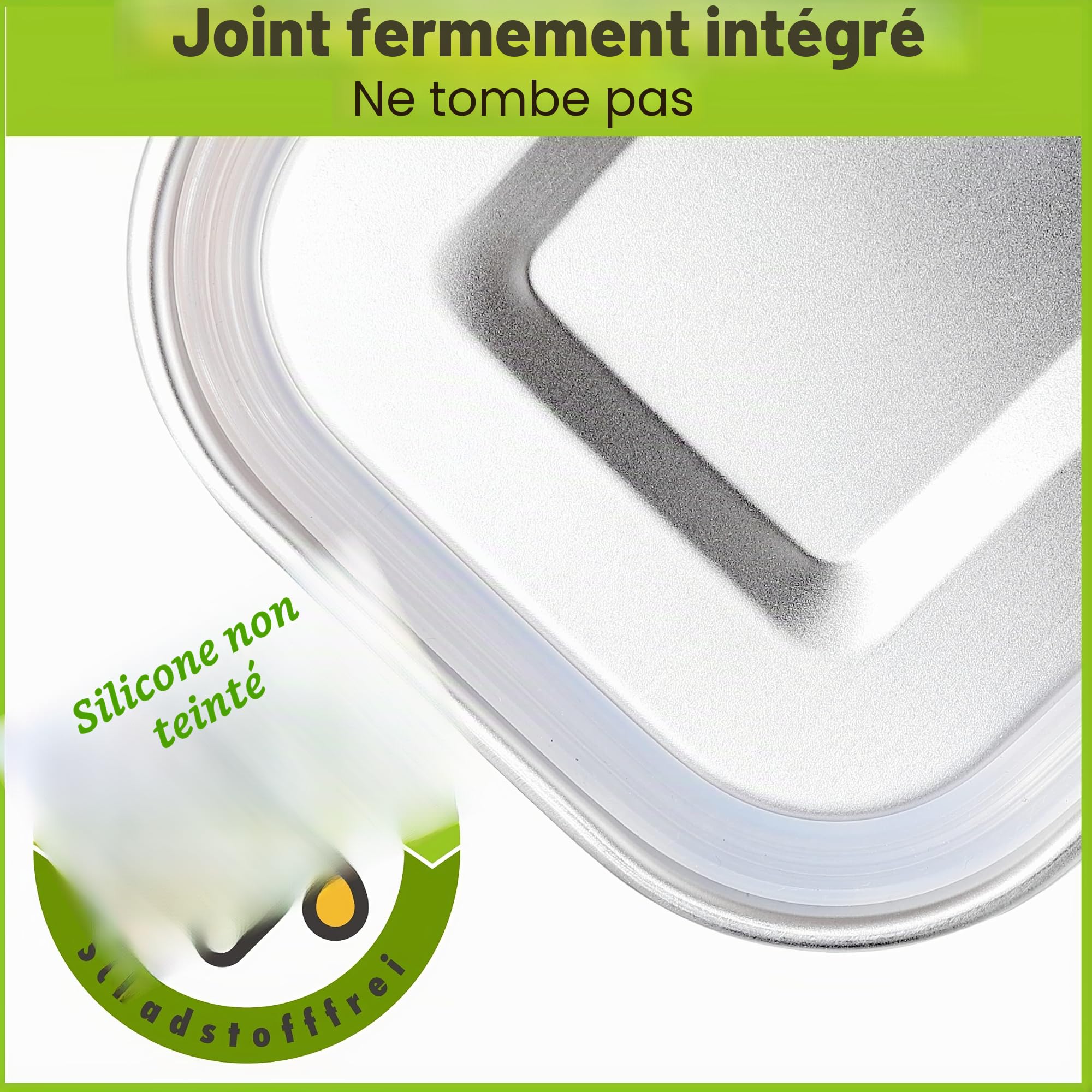 immer Set Lunch Box Acier Inox SafeLock 800 ml + 1600 ml – boîtes repas étanches, sans plastique et sans BPA, acier inox alimentaire 18/8, lunch box durable