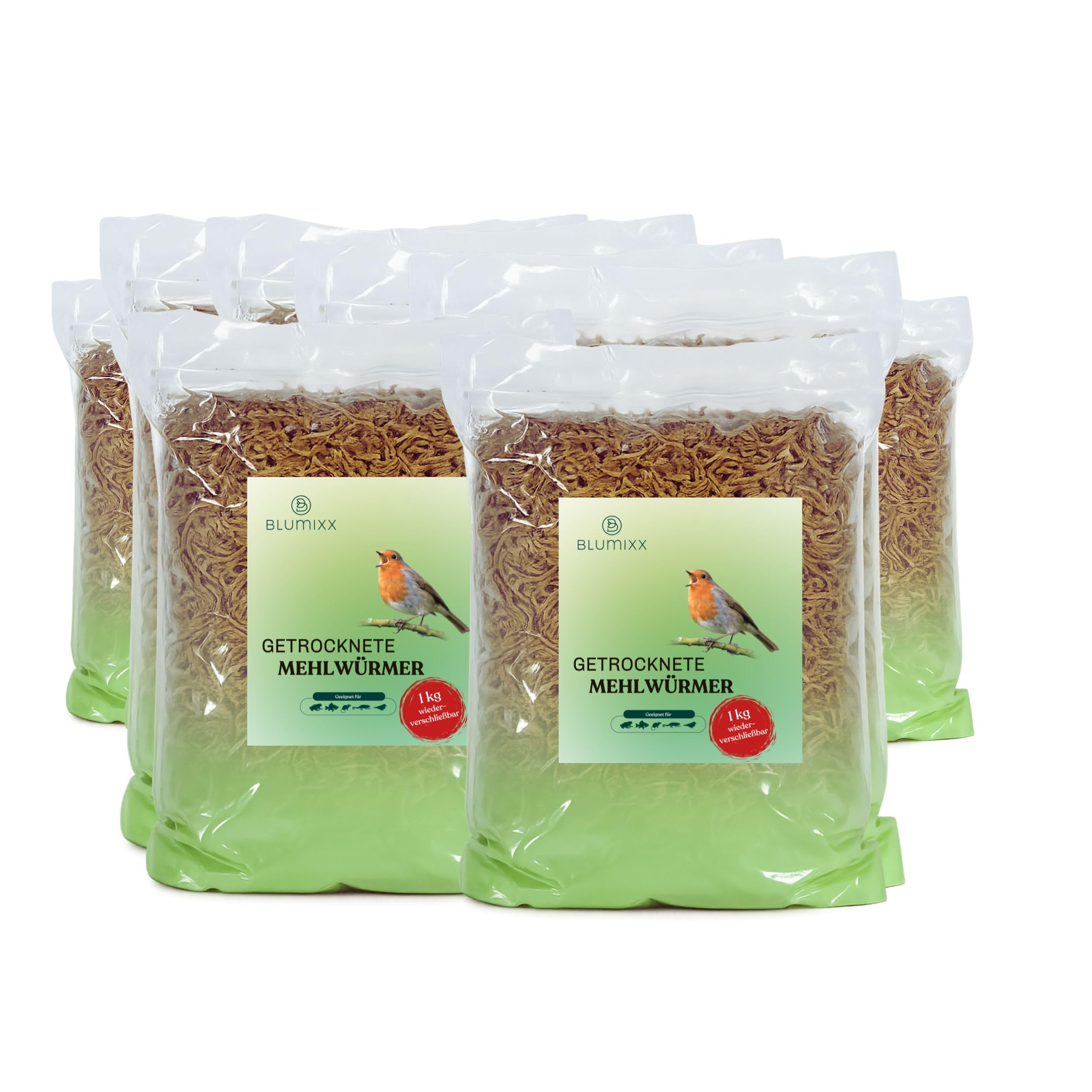 Mehlwürmer getrocknet für Reptilien 20kg - Premium-Qualität, Nahrhaftes Futter, Perfekt für eine Vielzahl von Amphibien, Schildkrötenfutter, Fischfutter Teich & Aquarium, wiederverschließbarer Beutel