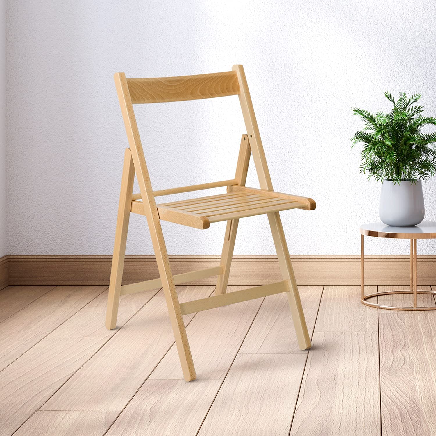 THINIA Home Silla Plegable de Madera de Haya Barnizada Buiani, One Size (184059)