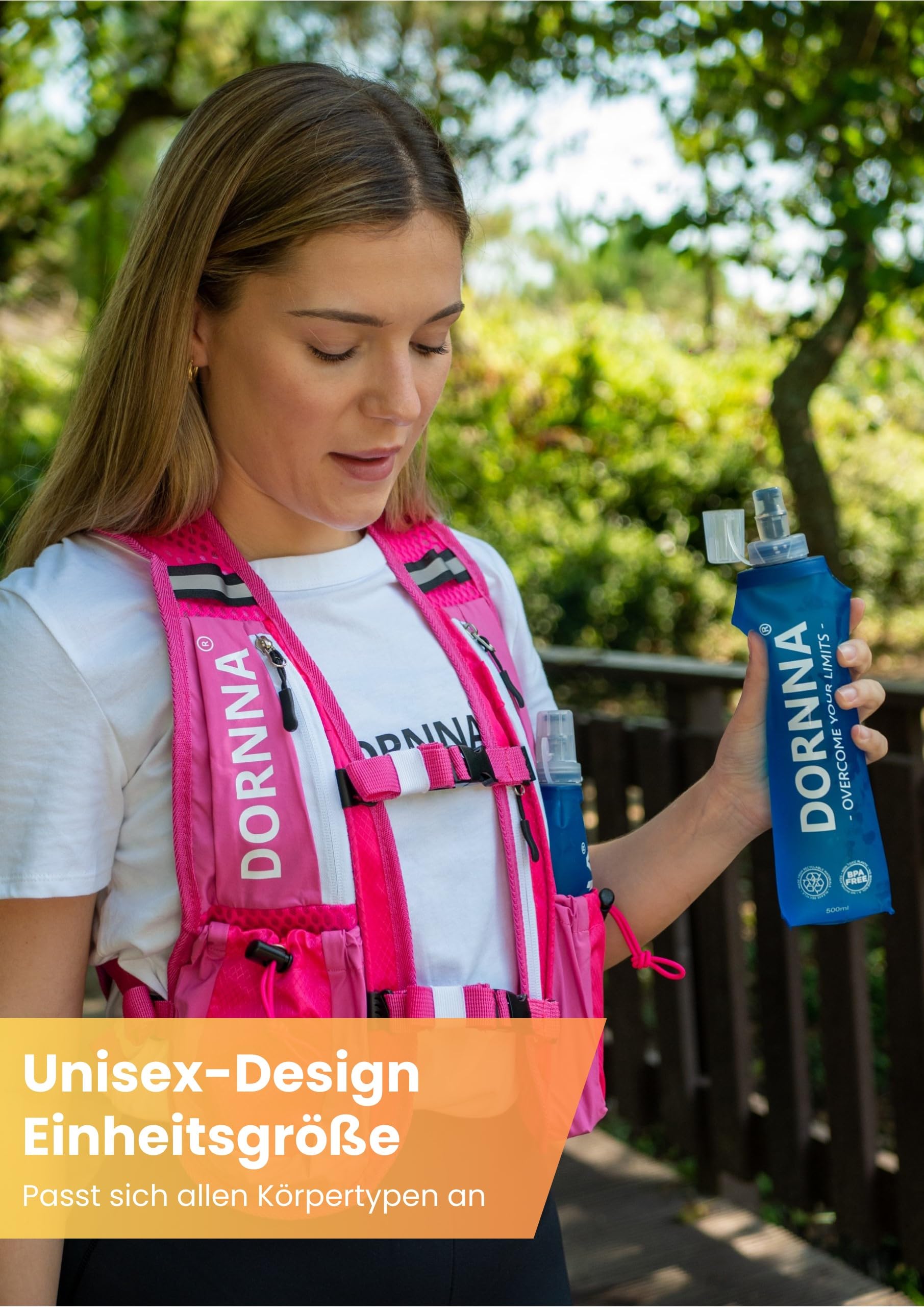 Ultra Terra V2 - Laufweste Damen und Herren mit 2 Trinkflasche 500 ml, Running Vest Einheitsgröße, Laufrucksack Herren, Trinkrucksack Laufen.