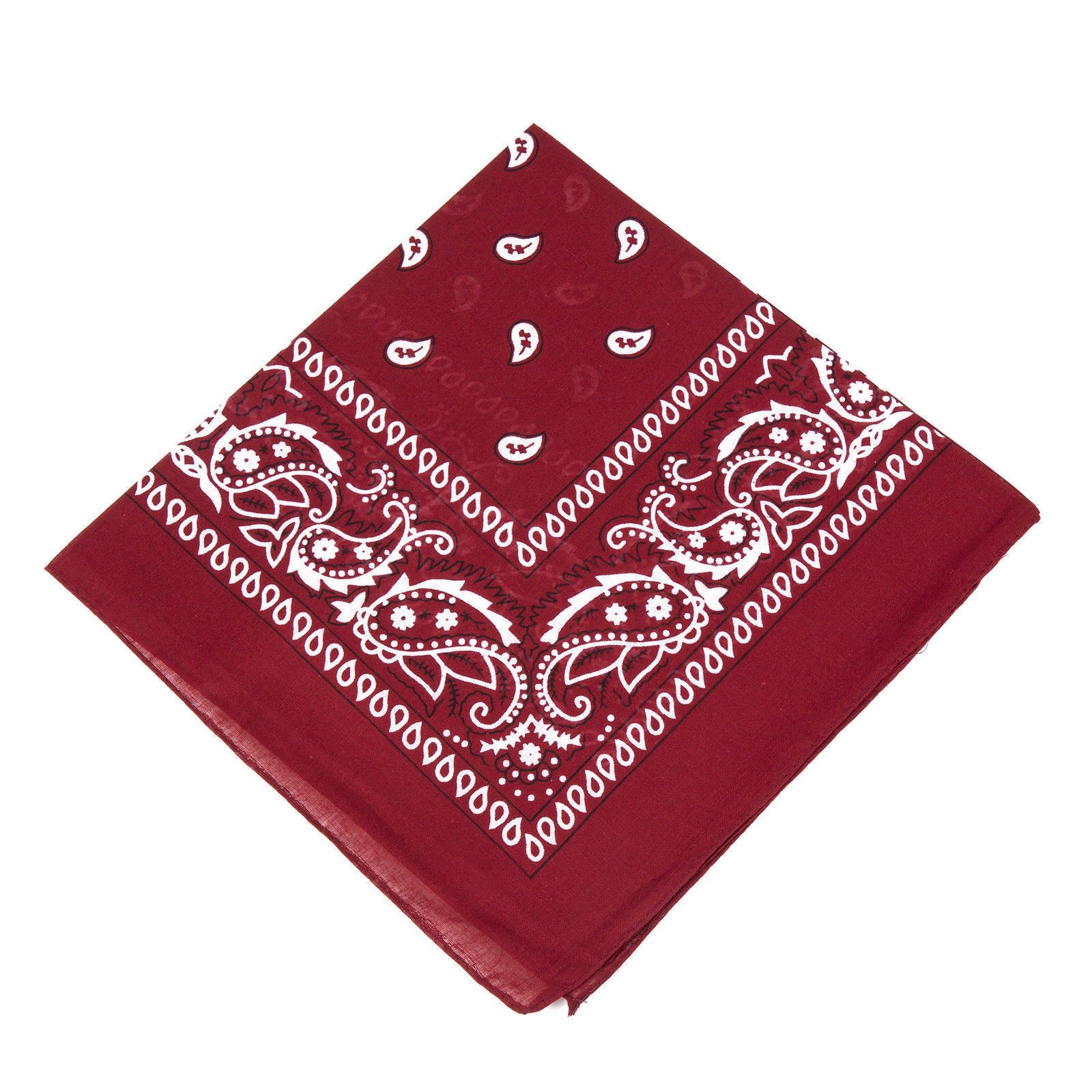 Bargain Village Women's Maroon [Uk Seller] Men's/'S Bandana Head Scarf Neck Scarves Paisley 100% Cotton (Maroon)