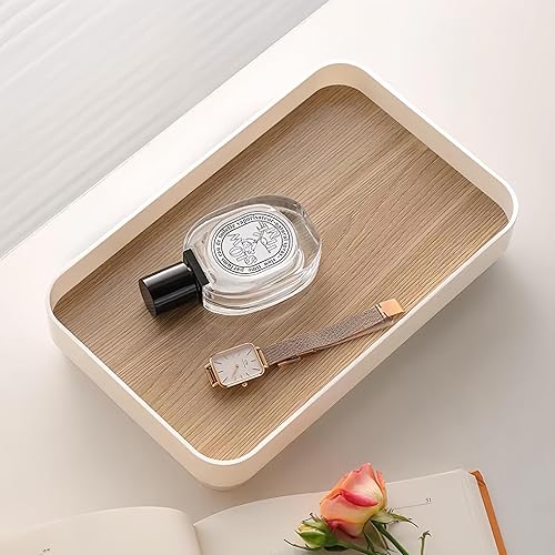 Bandeja decorativa para mesa de café, bandeja rectangular de tocador, decoración de baño, organizador de escritorio para perfumes, velas, llaves,