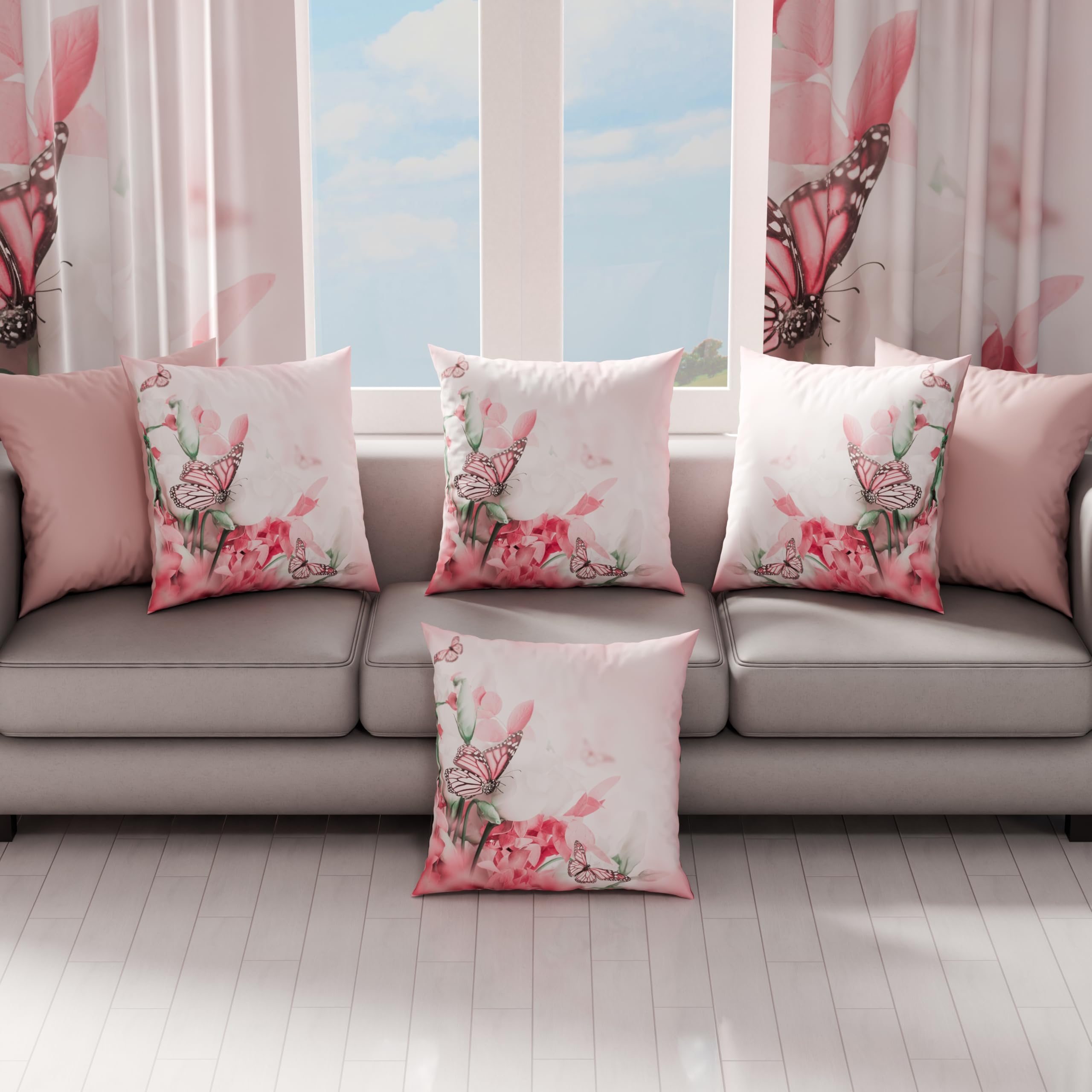 PETTI Artigiani Italiani Cusicni Pair of Pillowcases in Digital Print Winter, Canvas, Butterfly Roses, 30 x 30 cm, confezione da 2 - Image 3