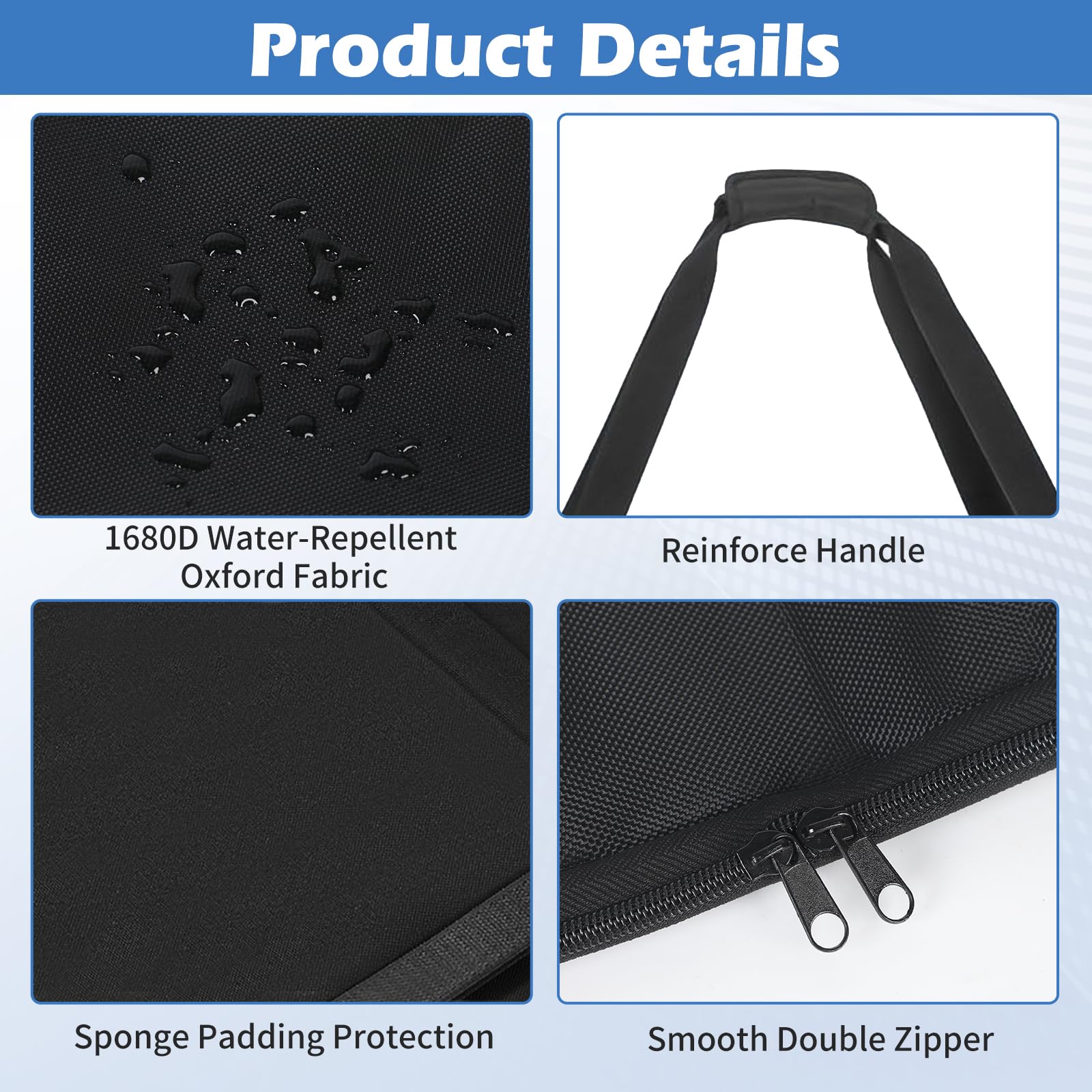Sac professionnel pour rails de guidage, 155 cm, sac de rail de guidage pour jusqu'à 2 rails, sac à outils Oxford 1680D, compatible avec Bosch, Makita et Festool