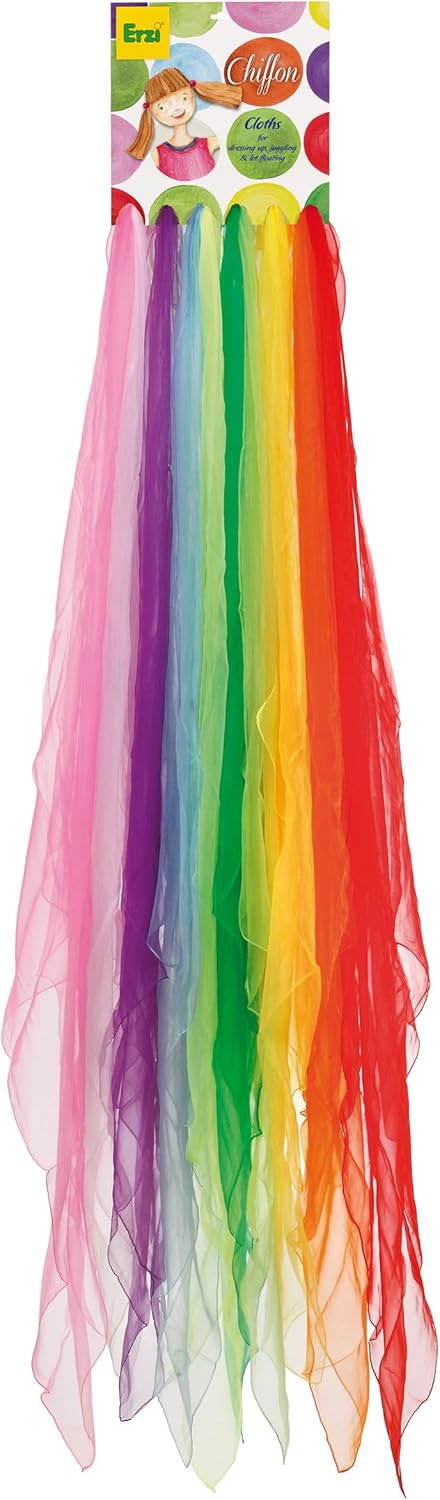 German Wooden Toy Gymnastic Big Chiffon Cloths, 33 x 33 x 4cm