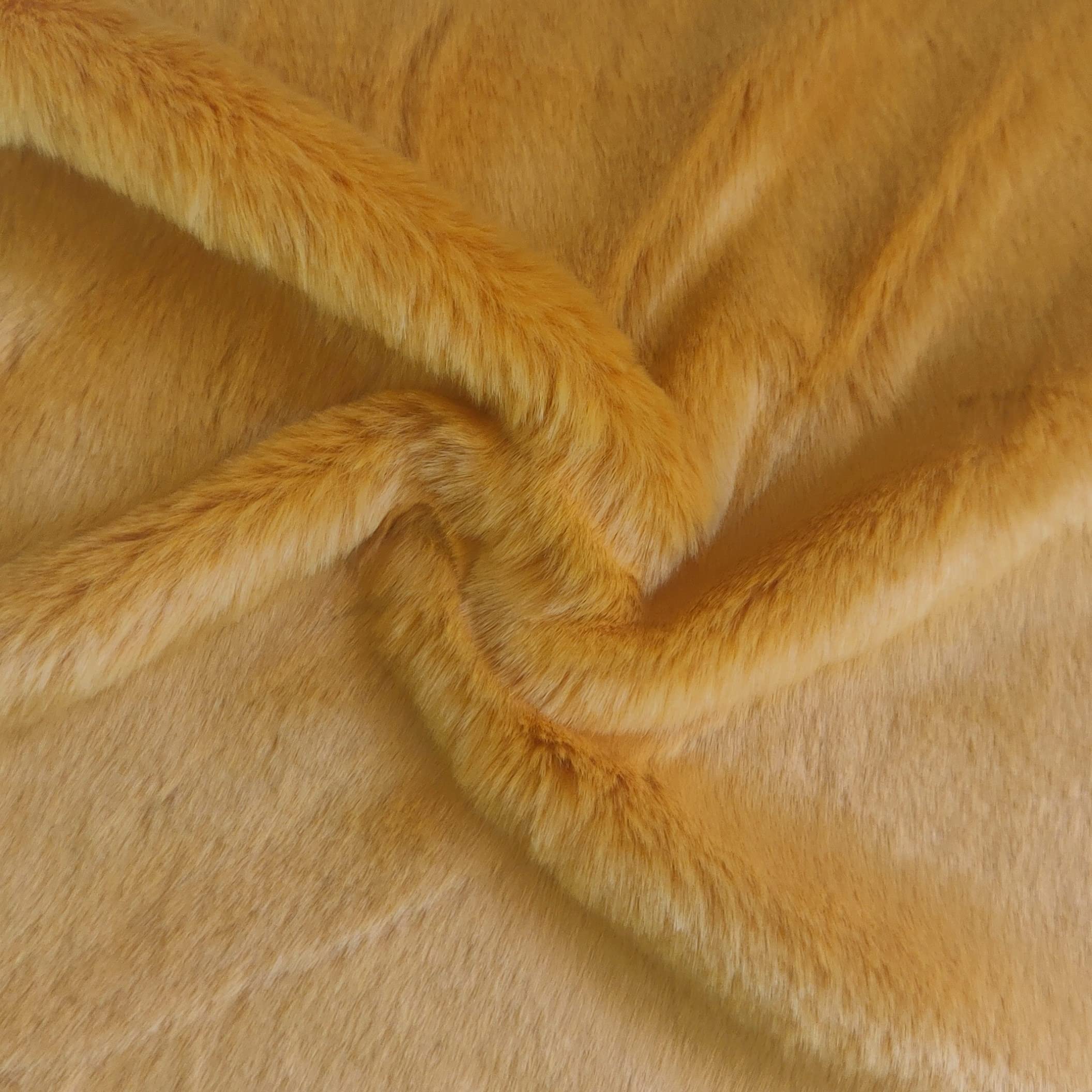 Super Luxury Faux Fur Fabric Material Golden Bear, 1/2Mtr 150cm x 50cm