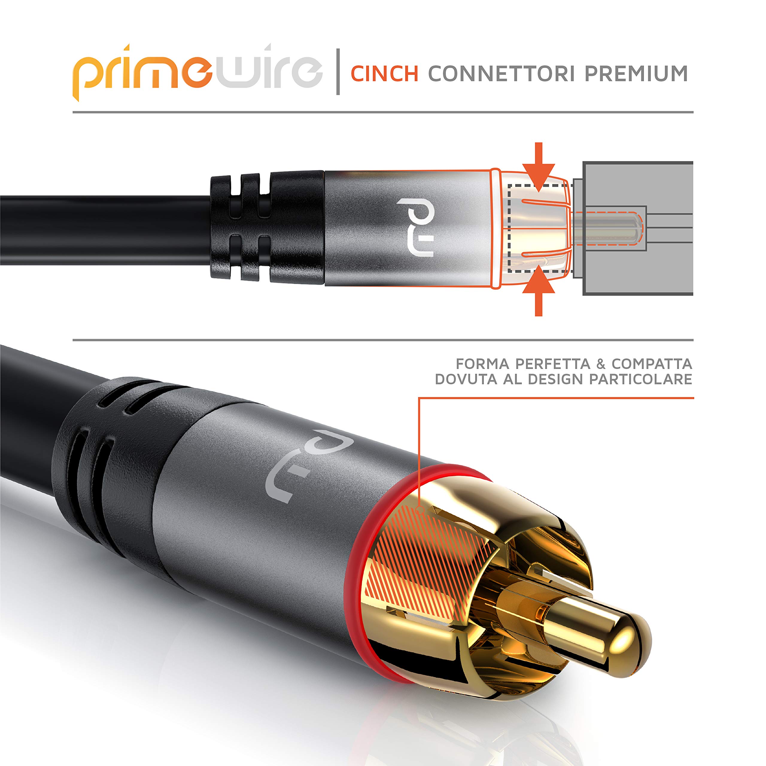 Cavo Splitter RCA Maschio Y - 1 A 2 Canali Per Subwoofer E Impianti Audio, 0.9 Metri - Foto 10