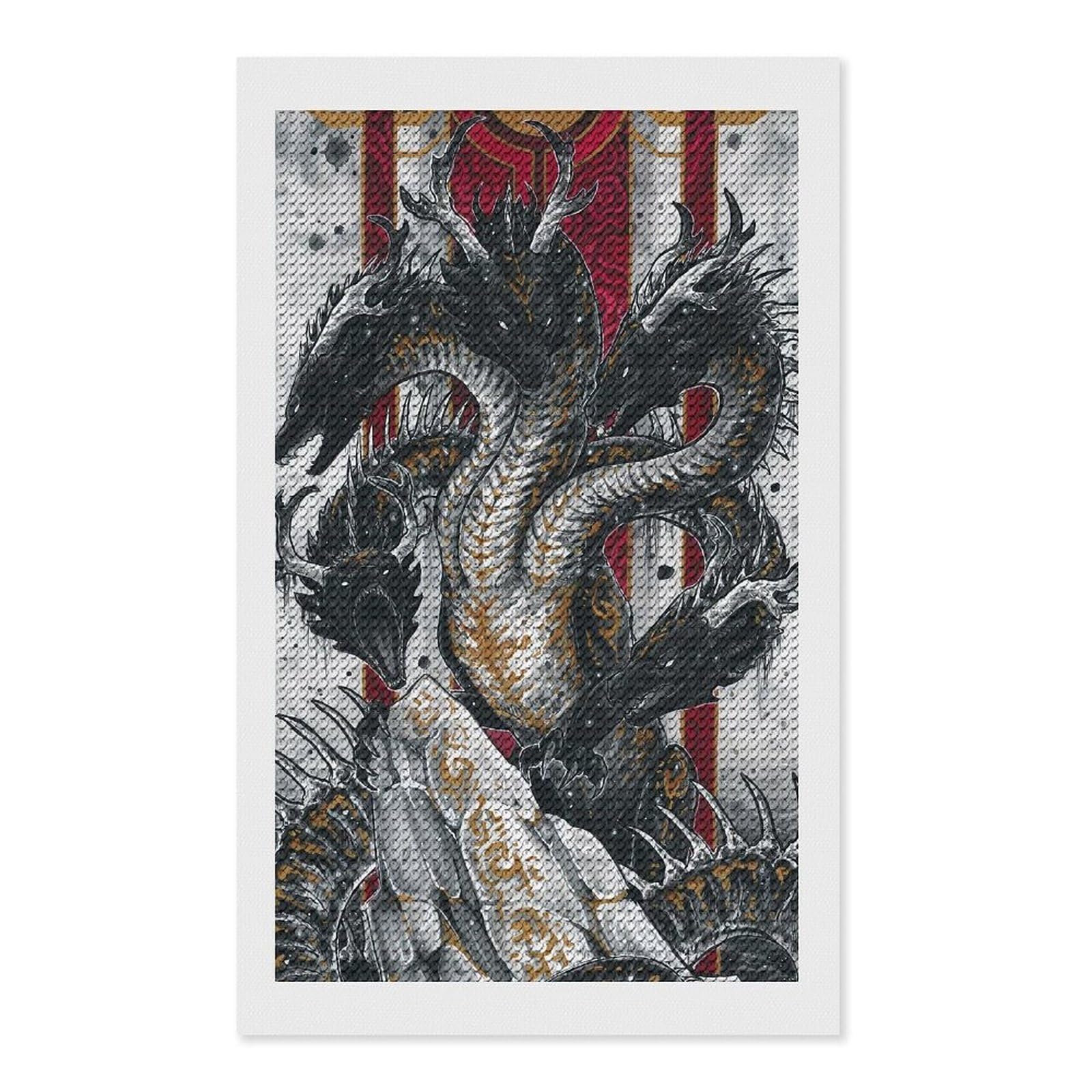 Junmoney Hydra Diamond Art Canvas 12"x20", Easy Handmade Project, Complete Accessories, Bedroom Decor, Birthday Gift