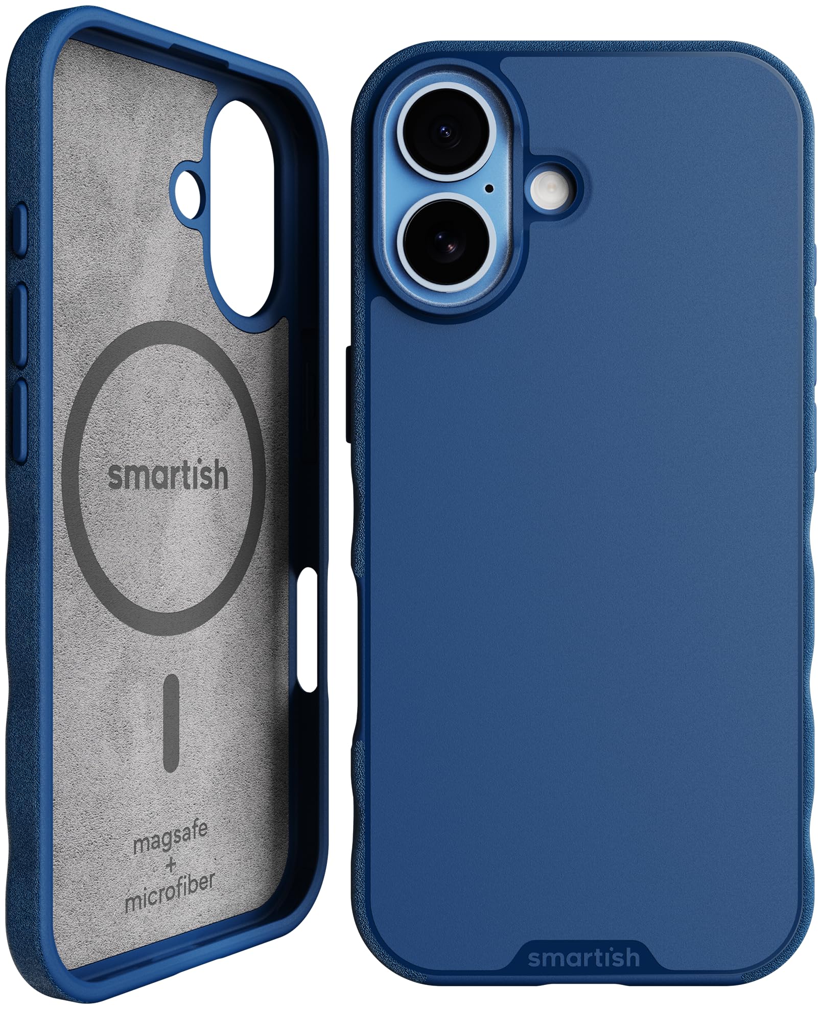 Smartish® iPhone 2025 MagSafe Case - Gripmunk Magnetic Slim Case [Lightweight + Protective] Thin Grip Cover with Microfiber Lining for Apple iPhone 2025 - Blues on The Green
