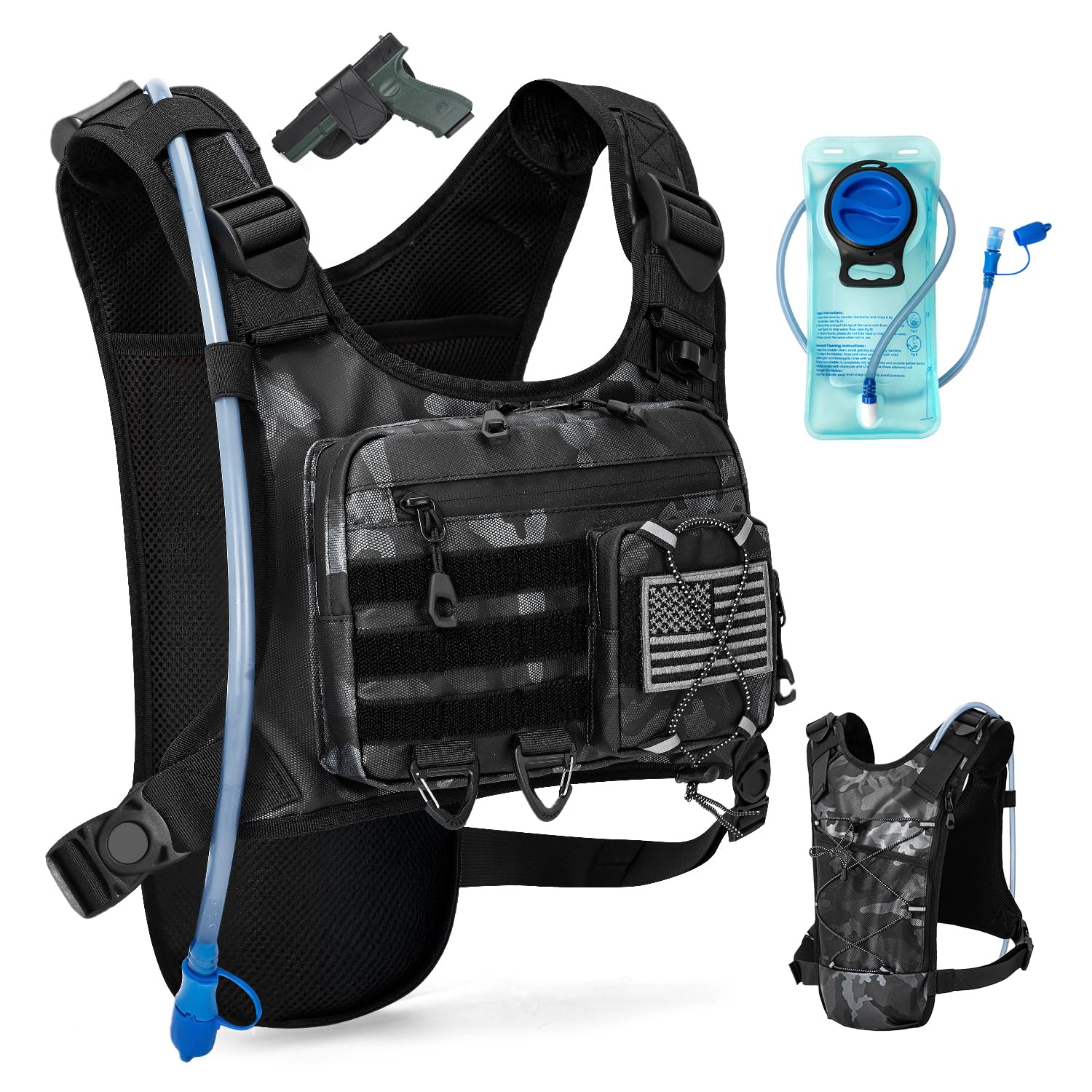 WOISIASO Hydration Vest with 2L Water Bladder