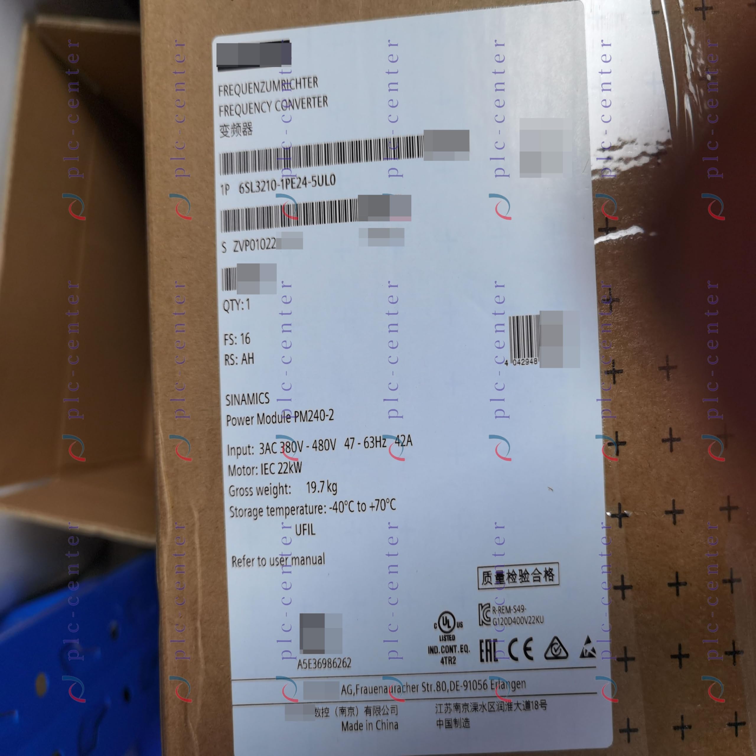 6SL3210-1PE24-5UL0 1 PCS New in Box 6SL3210-1PE24-5UL0