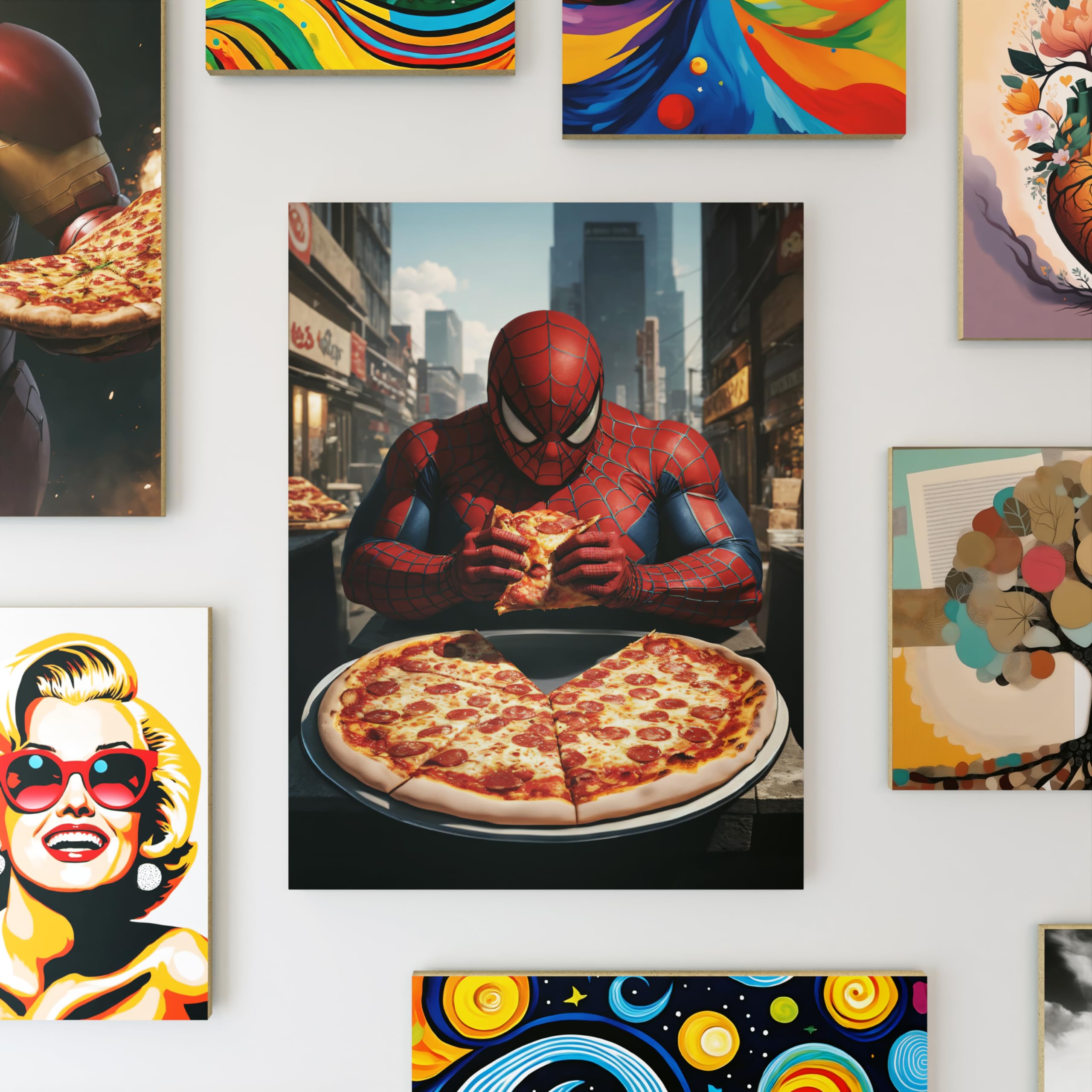 emmena - Quadro Dad Superhero 1 - Pizza Time - in legno - 30x40 cm
