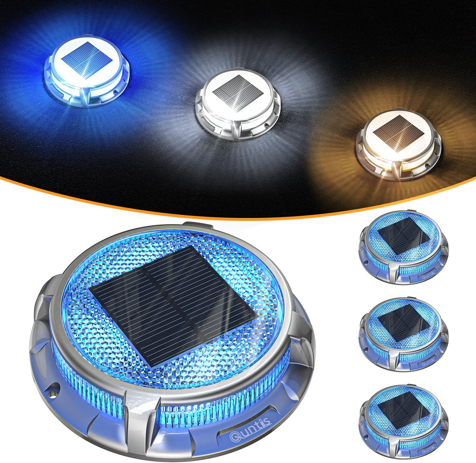 APONUO Solar Deck Lights Outdoor Waterproof, Dock Lights Led Solar