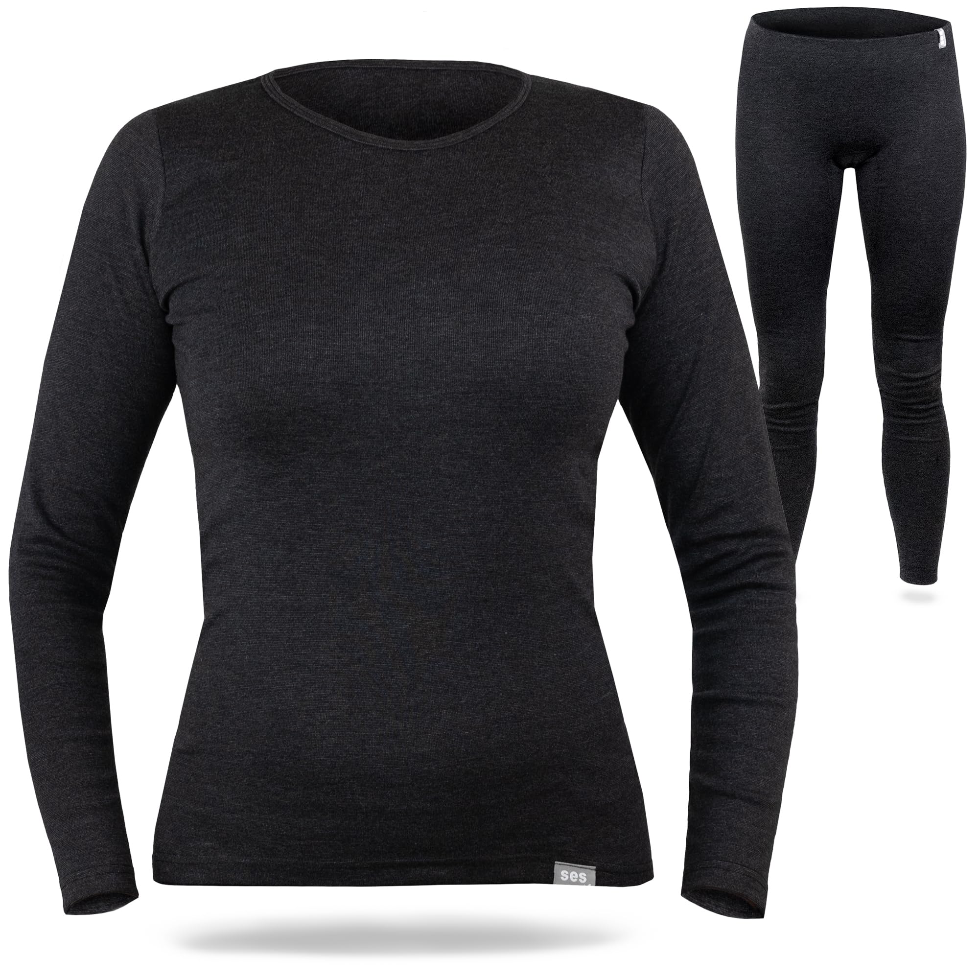 SES Set biancheria intima termica da donna 38-52 in 75% cotone e 25% poliestere. Taglia: traspirante e durevole, biancheria intima termica da donna per calore e comfort