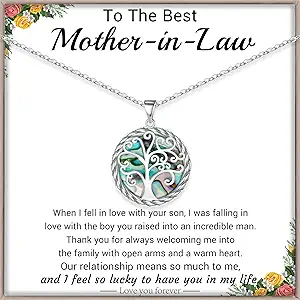 Christmas Gifts for Women Tree of Life Necklace for Women Birthday Gifts for Her Stocking Stuffers Pendant Necklace with Shell Tree Mothers Day Gift for Mom Grandma Wife Daughter Anniversary Christmas Jewelry