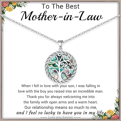 Christmas Gifts for Women Tree of Life Necklace for Women Birthday Gifts for Her Stocking Stuffers Pendant Necklace with Shell Tree Mothers Day Gift for Mom Grandma Wife Daughter Anniversary Christmas Jewelry