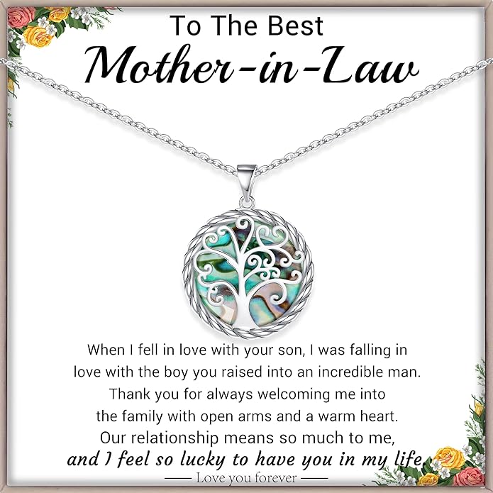 Christmas Gifts for Women Tree of Life Necklace for Women Birthday Gifts for Her Stocking Stuffers Pendant Necklace with Shell Tree Mothers Day Gift for Mom Grandma Wife Daughter Anniversary Christmas Jewelry