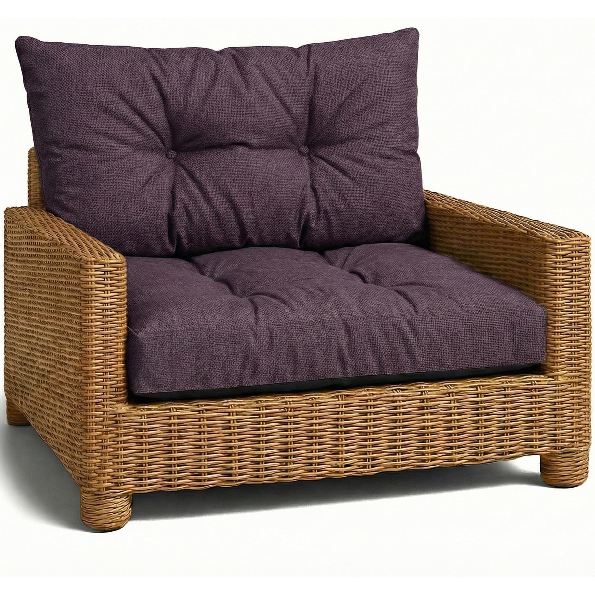 Polster für Gartenmöbel Set Sitzpolster 70x70 cm und Rückenkissen 40x70 cm - Lounge Kissen Outdoor Polster Balkon und Gartenmöbel-Kissen Loungekissen Gartenpolster Auflagen für Rattanmöbel