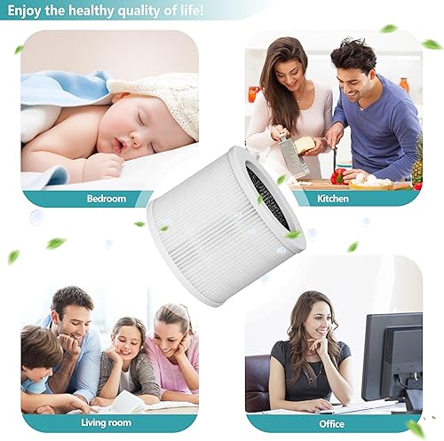 Miniatura 6 de Paquete de 2 filtros de repuesto A1, compatibles con purificador de aire VEWIOR HQSC-50, HQKJ-80, AMEEU AP01W, KOIOS HQKJ-50 y Tailulu PUR0003