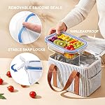 8 Conditionner des contenants de préparation de repas en verre avec lids, contenants pour la conservation des aliments en verre, contenant de repas hermétiques pour micro-ondes, four, congélateur et lave-vaisselle BPA Gratuit (bleu)