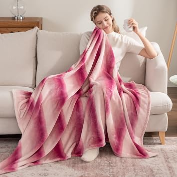 Berkshire Blanket-Classic Heavyweight Soft Printed VelvetLoft Plush Throw Blanket, Cozy and Fuzzy, Purple Pitch, 50in x 70in