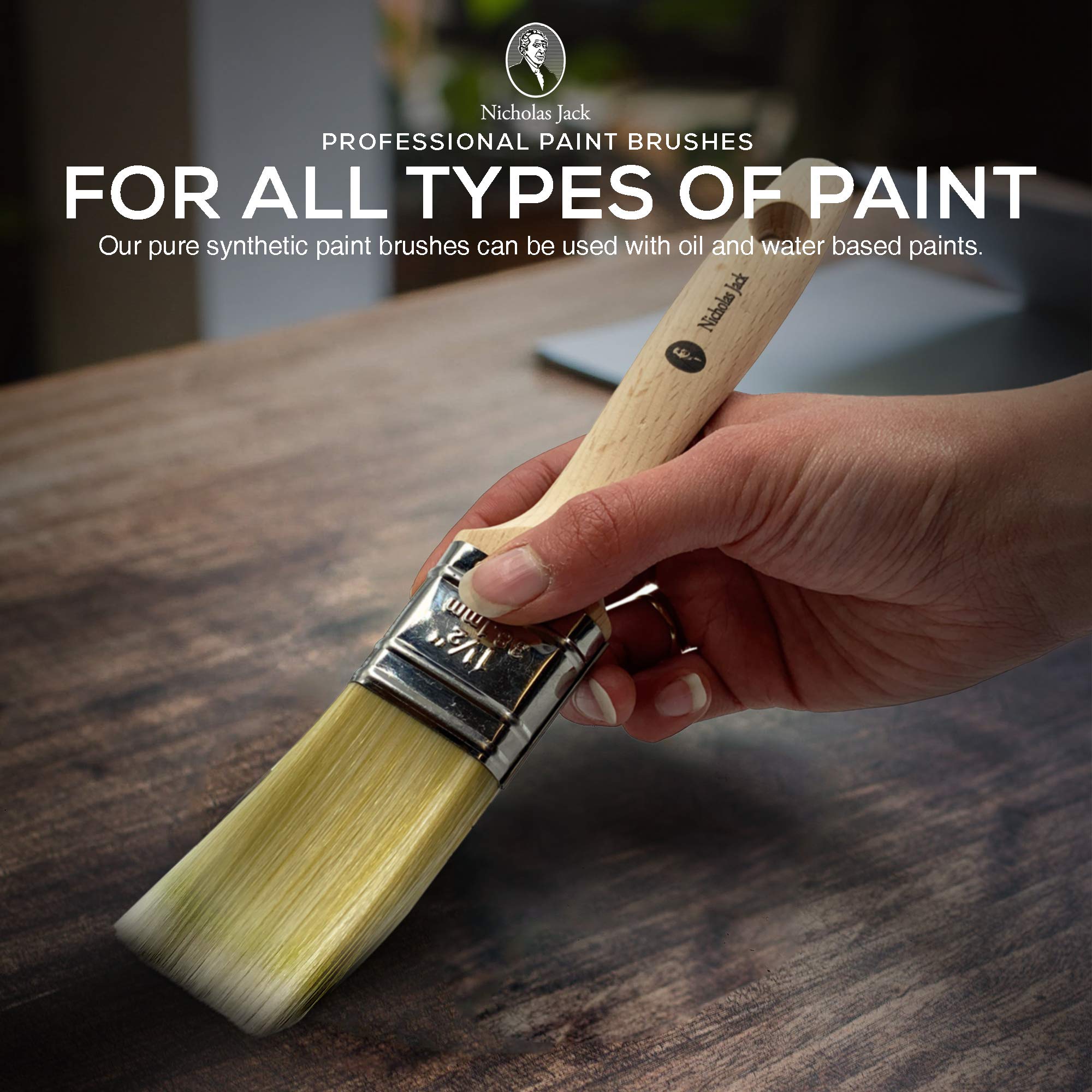 Buy Nicholas Jack Professional Paint Brushes Decorating Set 5 Pure