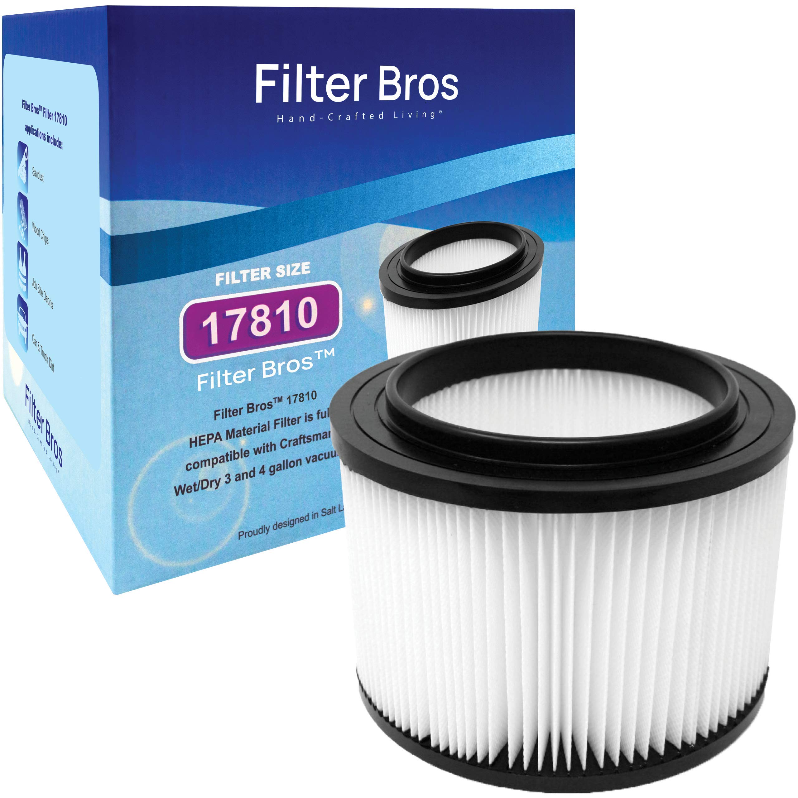 Filter Bros 17810 Large Debris Replacement Fits Craftsman Shop Vacuums 3-4 Gal