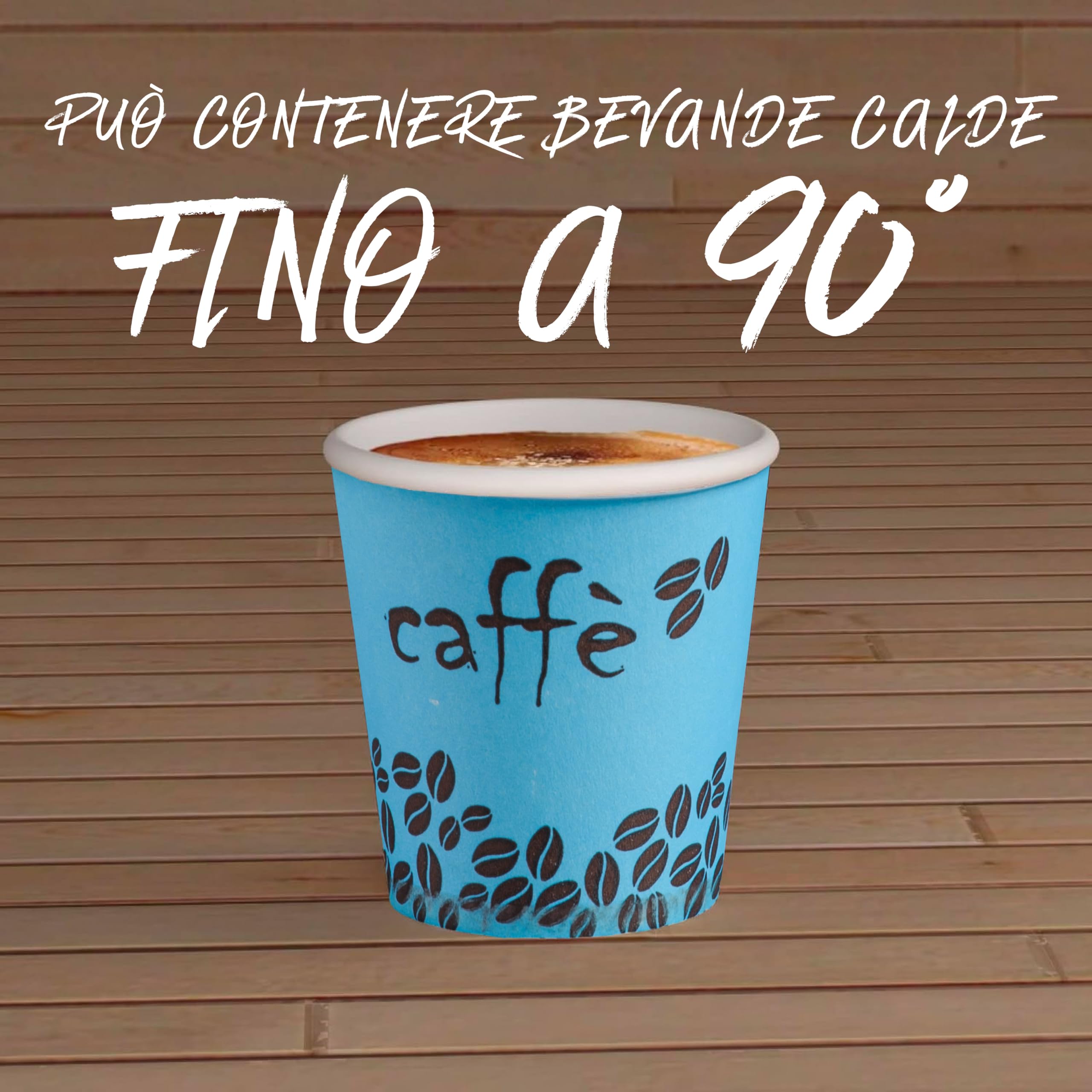 Bicchierini da Caffè con Palette in Legno, 2000 + 2000 Pezzi, Usa e Getta Biodegradabili 75 ml, Tazzine Caffè Espresso Monouso Compostabili Ecologiche in Carta, Resistenti, Ideali per Bar e Uffici