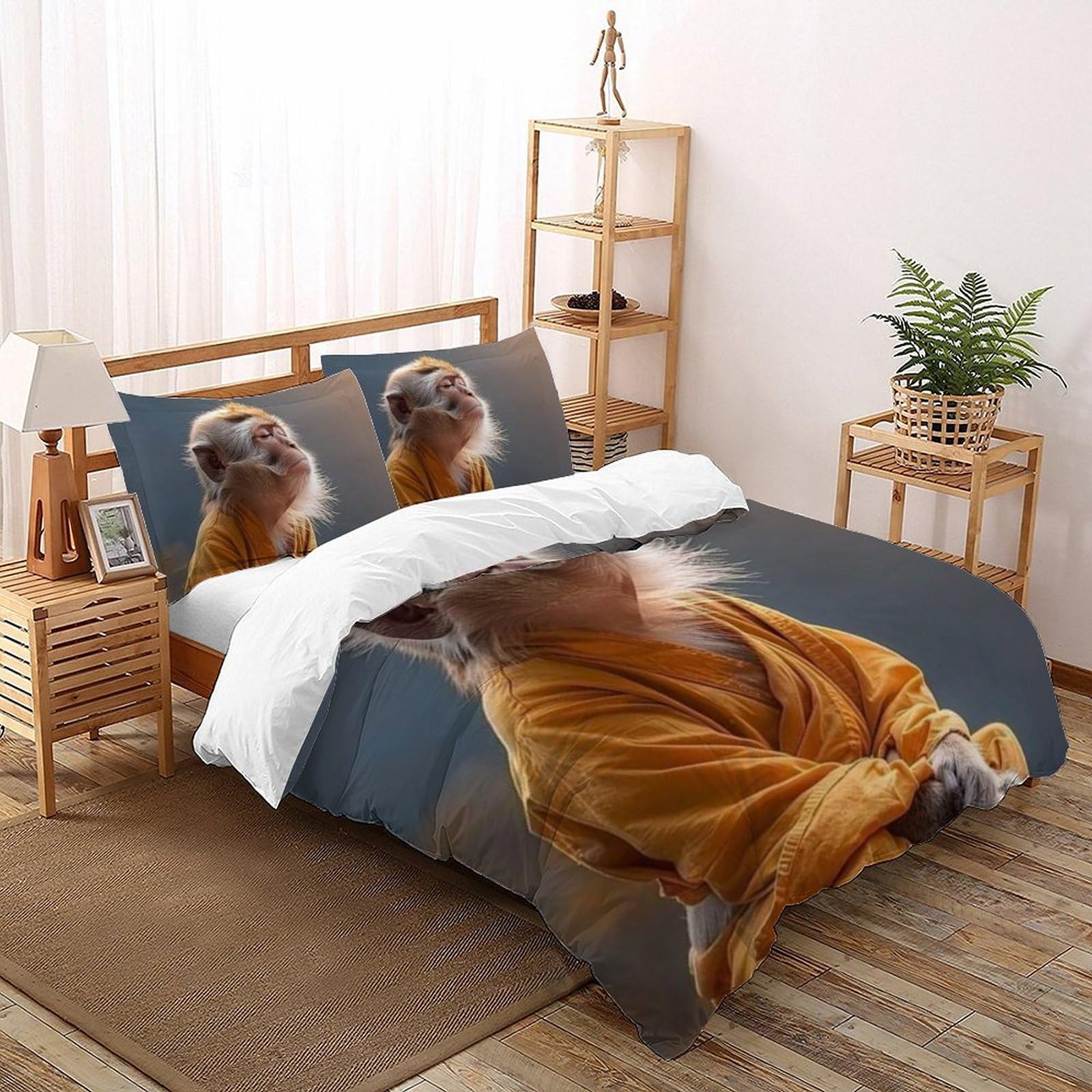 Parure de lit animaux housse de couette 220x240 cm king microfibre enfant