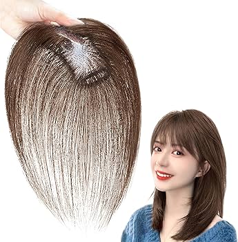 Amazon.co.jp: knnzk ヘアピース 人毛 総手植え部分ウィッグ 頭頂部