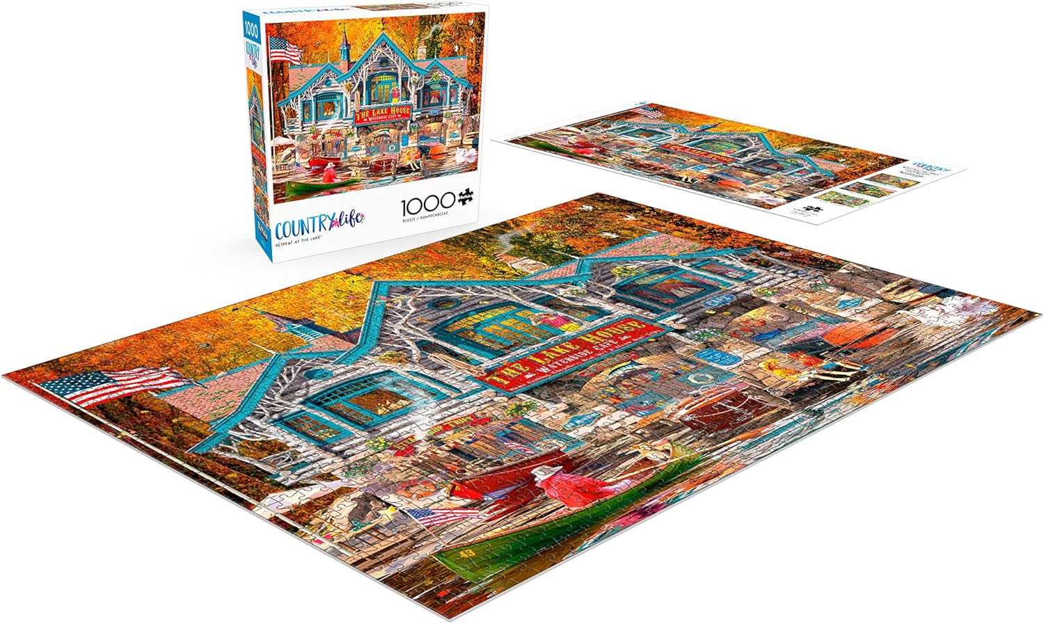 Buffalo Games - Retreat at The Lake - 1000 Piece Jigsaw Puzzle : Toys & Games