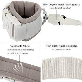 Blisstime Toddler Leash, Kid Leash Anti Lost Wrist Link with Key Lock Upgraded Baby Leash with Safety Wristband Rope for Babies Toddlers Child Kids (6.56ft/2m, Light Gray)