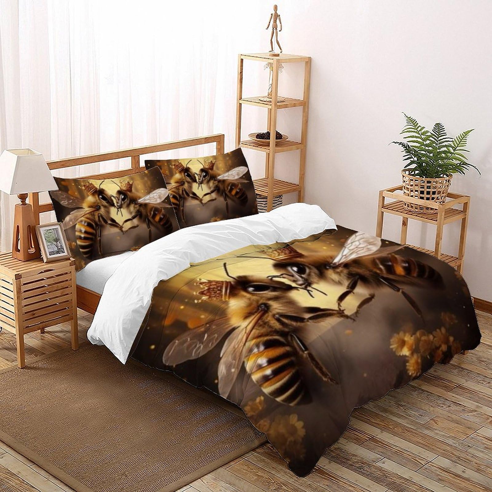 Housse de couette microfibre animaux flying imprimé 3D fermeture éclair 260x220