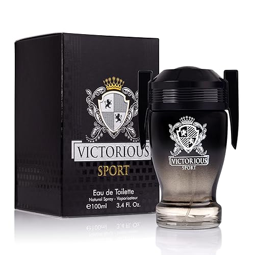 Victorious Sport Eau De Toilette para hombre, 3.4 onzas líquidas, una fragancia diseñada para campeones, base cálida de vainilla, frijol tonka y
